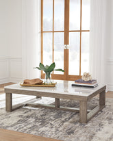 A2Z Furniture - Ashley Furniture - Loyaska Coffee Table - Rectangular Cocktail Table / Brown/Ivory - T789-1