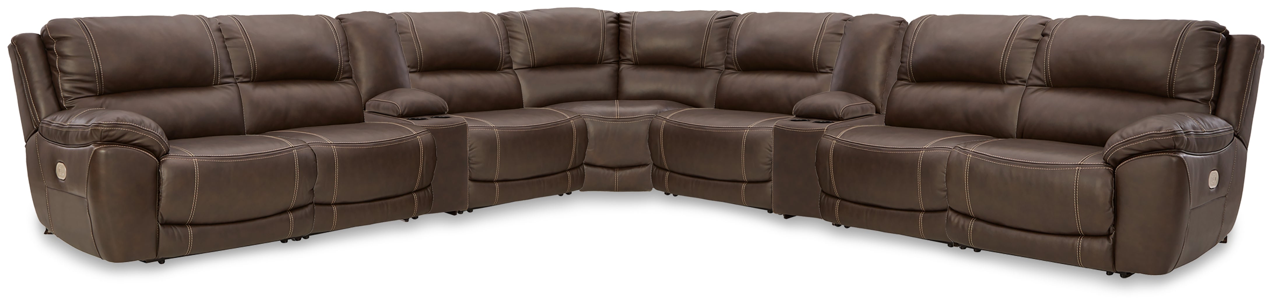 A2Z Furniture - Ashley Furniture - Dunleith 9-piece Power Reclining Sectional - 9-piece Power Reclining Sectional / Chocolate - U71604S10