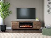 A2Z Furniture - Ashley Furniture - Zadilyn 72" TV Stand with Electric Fireplace - 72" TV Stand with Electric Fireplace / Brown - W3367W1
