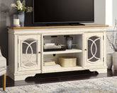 A2Z Furniture - Ashley Furniture - Realyn 74" TV Stand - 74" / Chipped White - W743-68