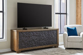 A2Z Furniture - Ashley Furniture - Rosswain 80" TV Stand - 80" / Warm Brown - W763-68