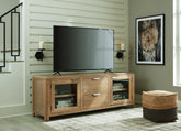 A2Z Furniture - Ashley Furniture - Rencott 80" TV Stand - 80" / Light Brown - W781-68