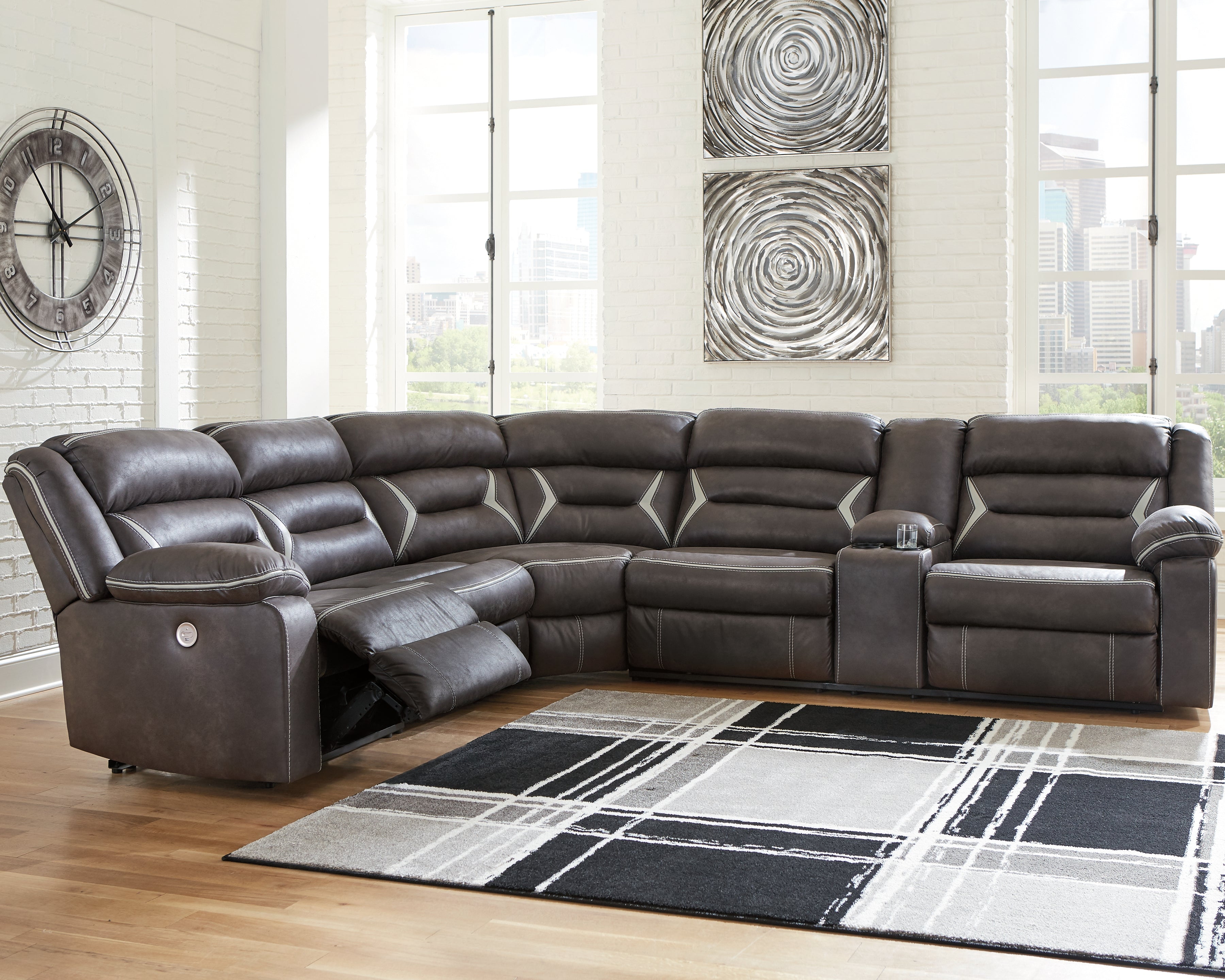 A2Z Furniture - Ashley Furniture - Kincord Sectional - 4-Piece Power Reclining Sectional / Midnight - 13104S3