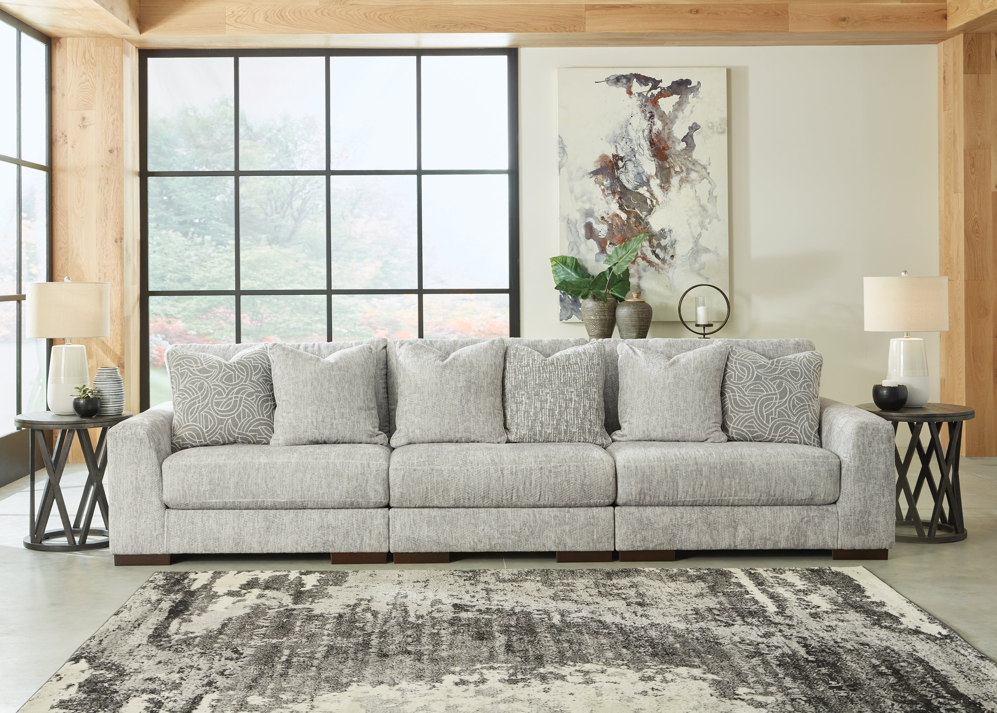 A2Z Furniture - Ashley Furniture - Regent Park Sectional - RAF 3-Piece Sectional Sofa / Pewter - 14404S5