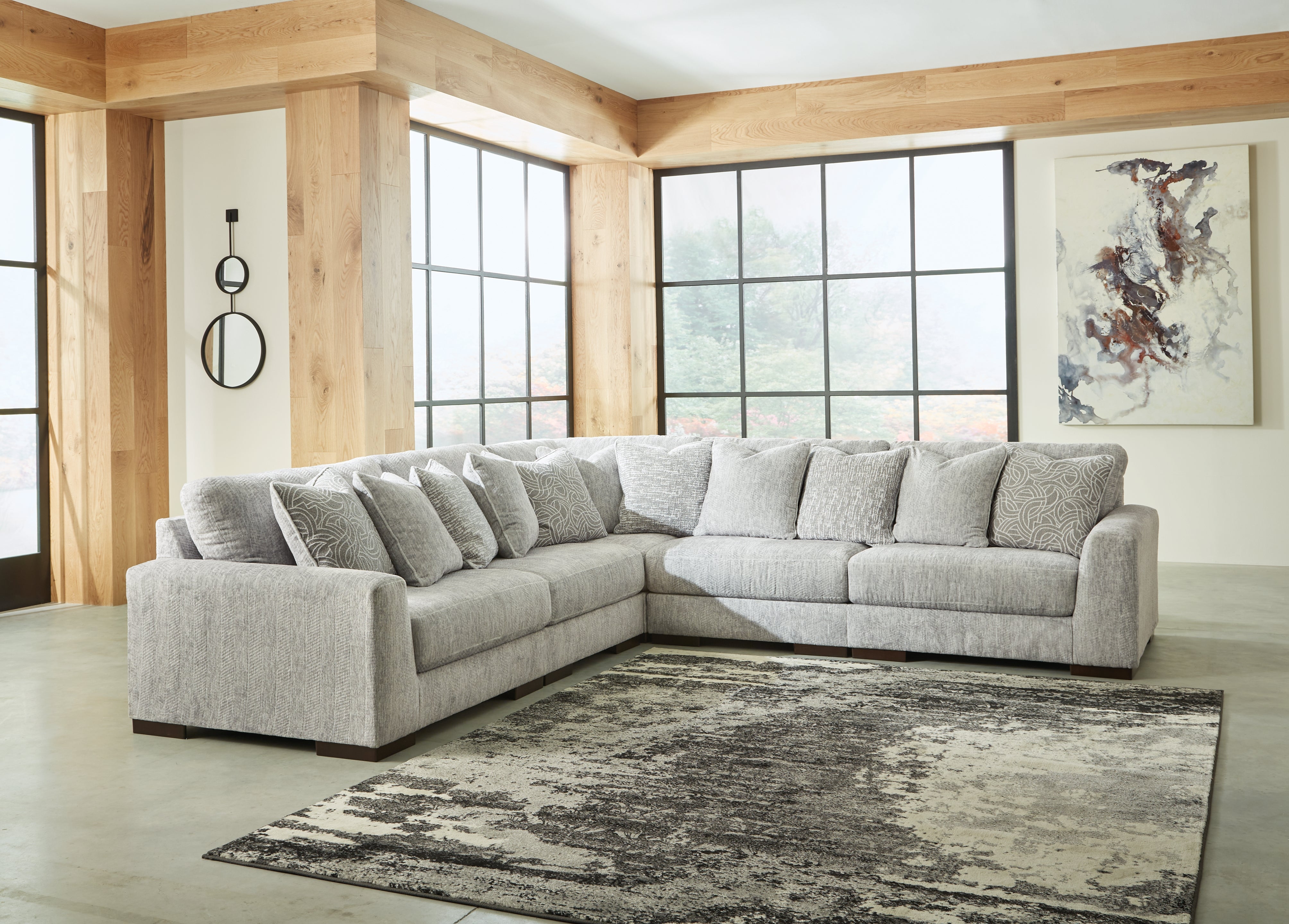 A2Z Furniture - Ashley Furniture - Regent Park Sectional - RAF 5-Piece Sectional / Pewter - 14404S3