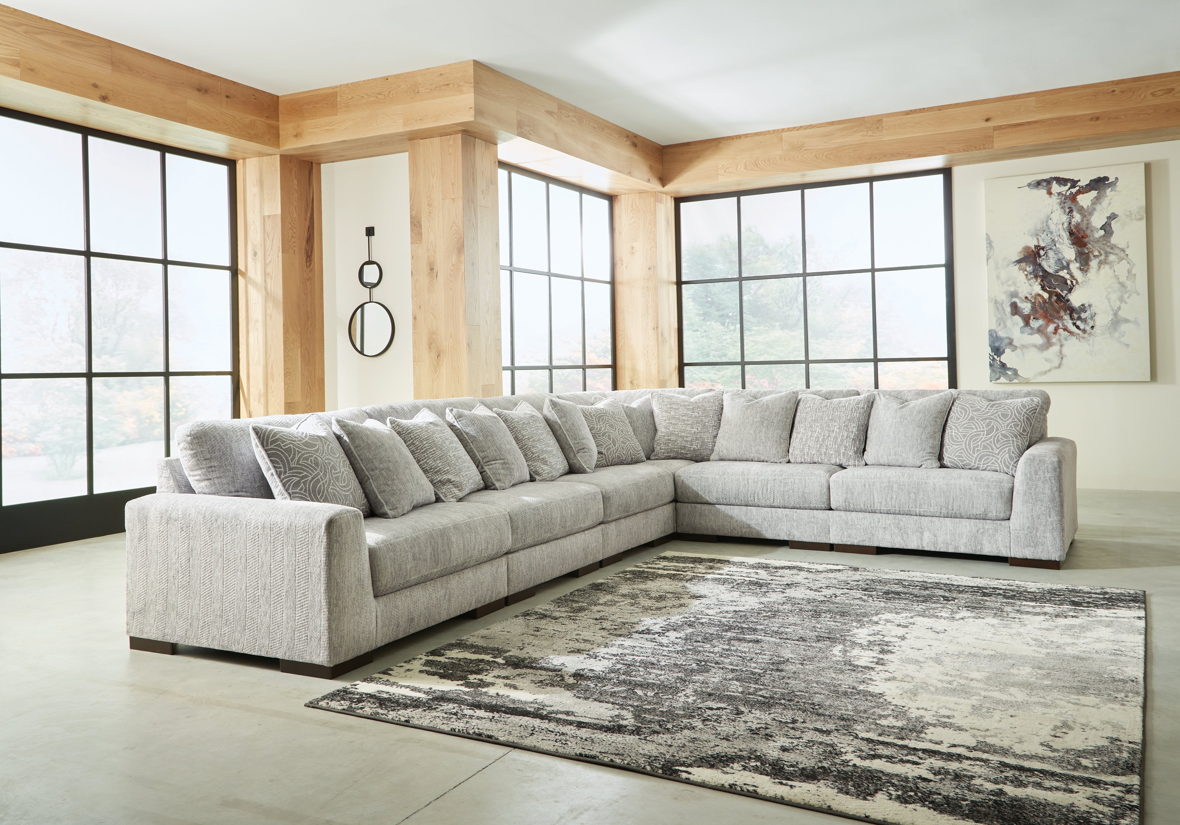 A2Z Furniture - Ashley Furniture - Regent Park Sectional - RAF 6-Piece Sectional / Pewter - 14404S7
