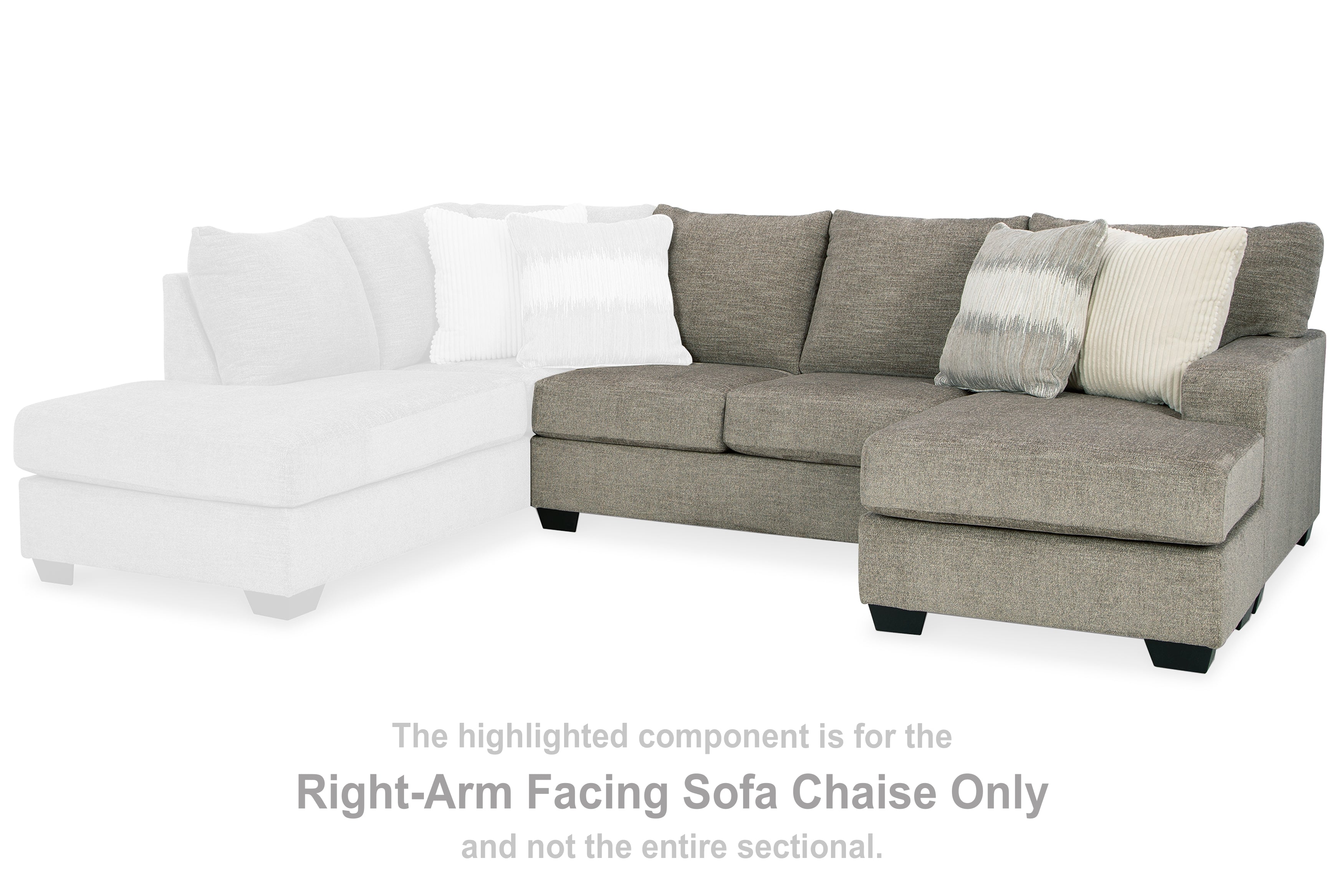 A2Z Furniture - Ashley Furniture - Creswell Sectional - RAF Sofa Chaise / Stone - 1530503