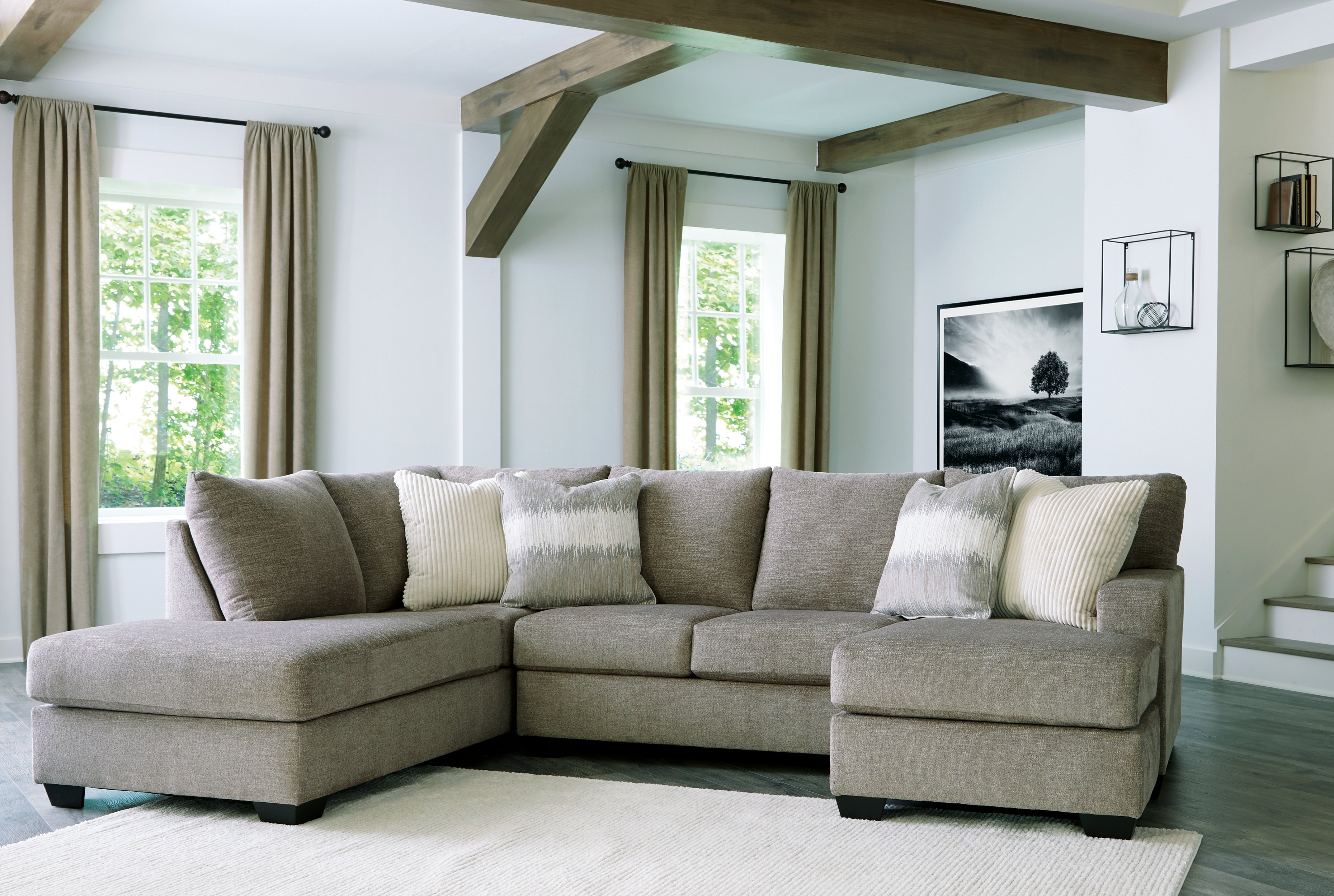 A2Z Furniture - Ashley Furniture - Creswell Sectional - RAF 2-Piece Sectional with Chaise / Stone - 15305S2