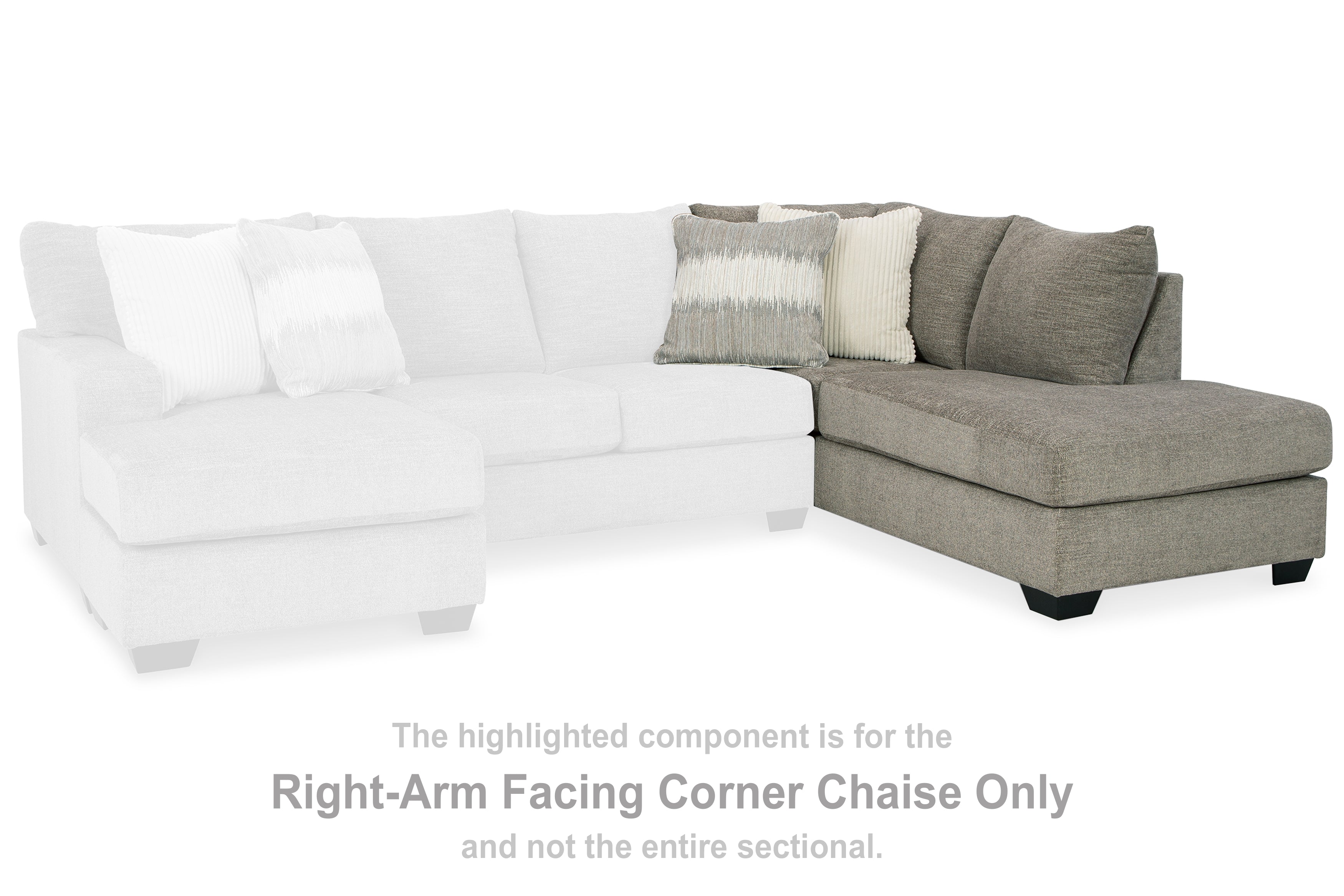 A2Z Furniture - Ashley Furniture - Creswell Sectional - RAF Corner Chaise / Stone - 1530517