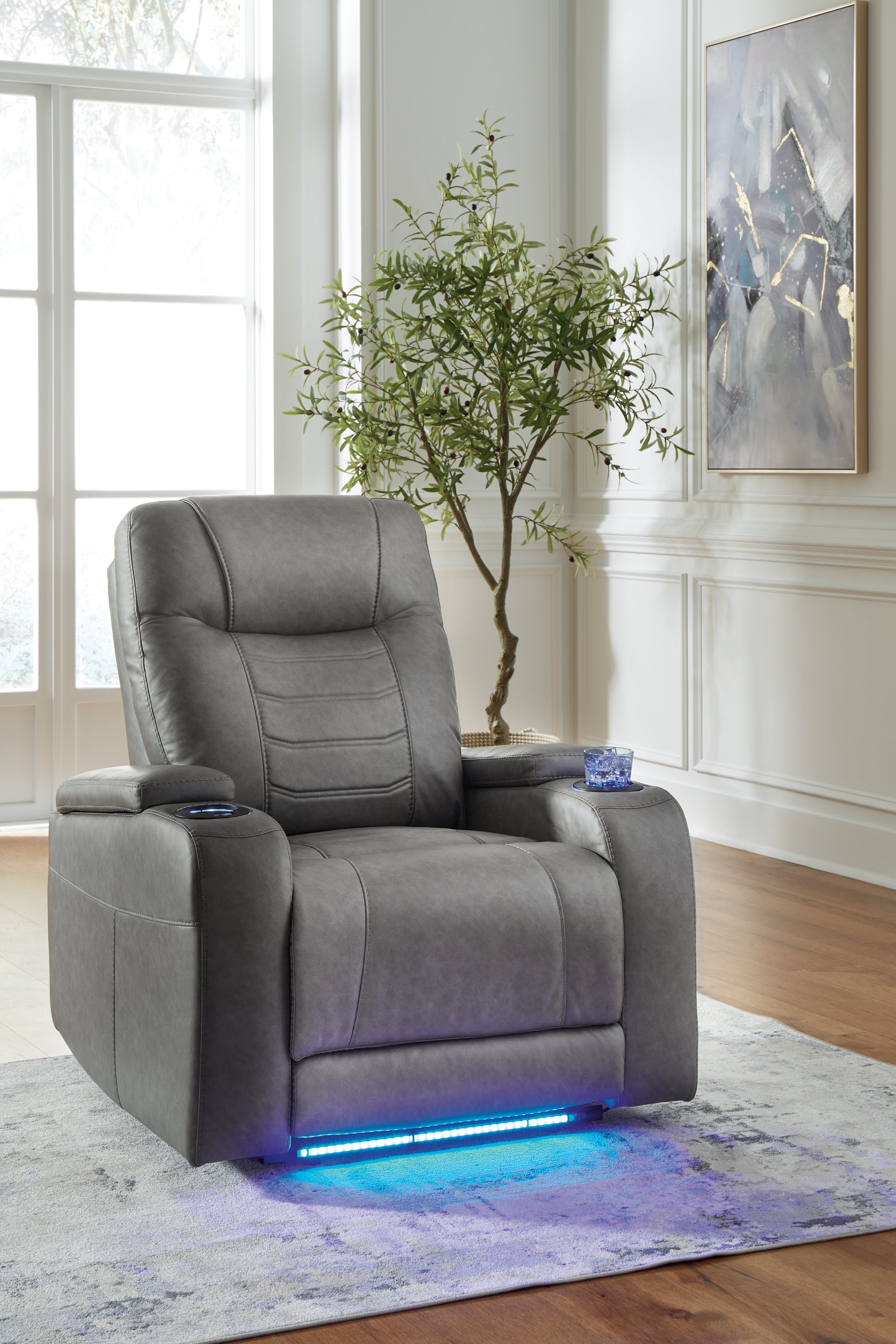 A2Z Furniture - Ashley Furniture - Schooner Rocks Living Room - PWR Recliner/ADJ Headrest / Slate - 1610213