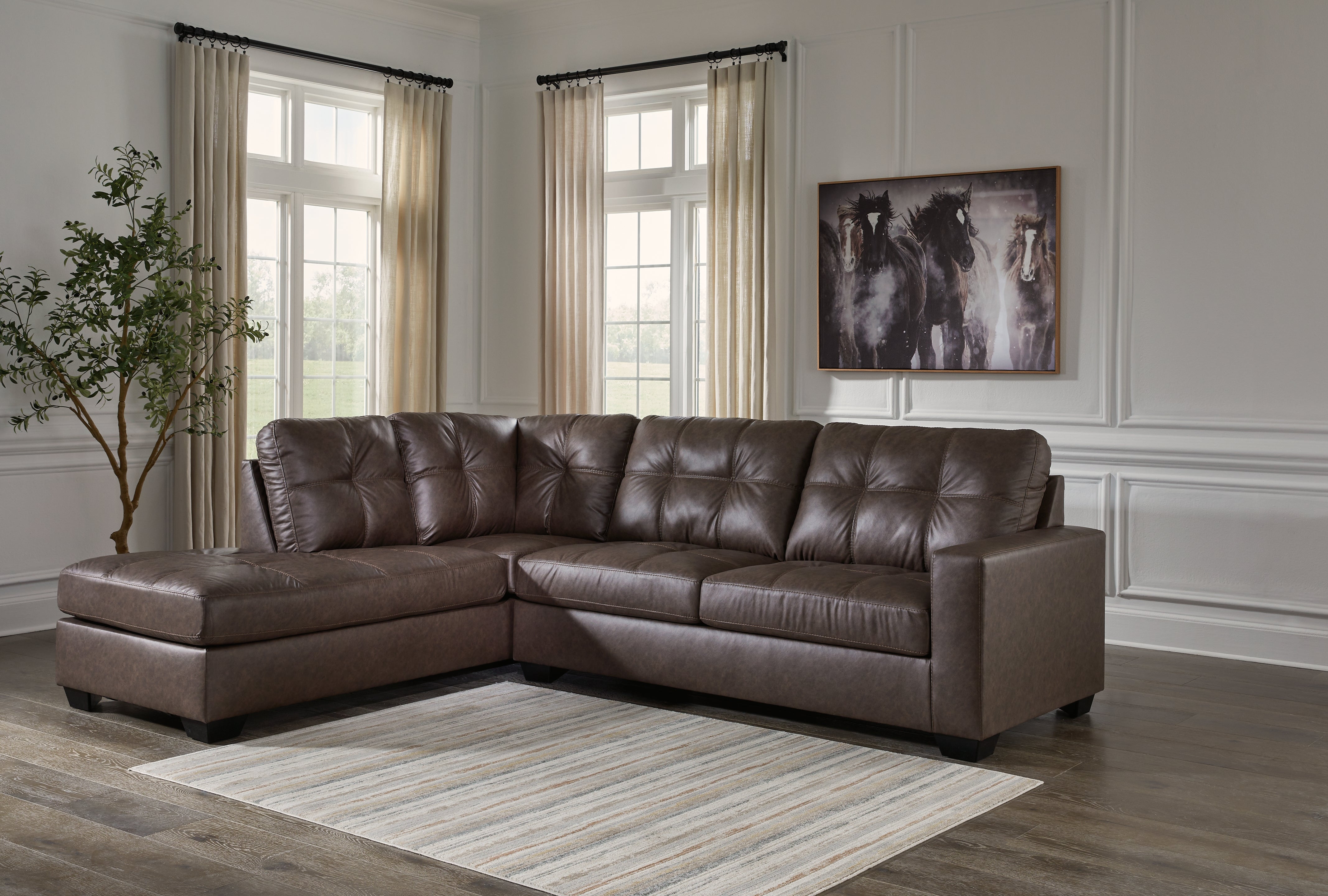 A2Z Furniture - Ashley Furniture - Barlin Mills Sectional - RAF 2-Piece Sectional with Chaise / Umber - 17003S1