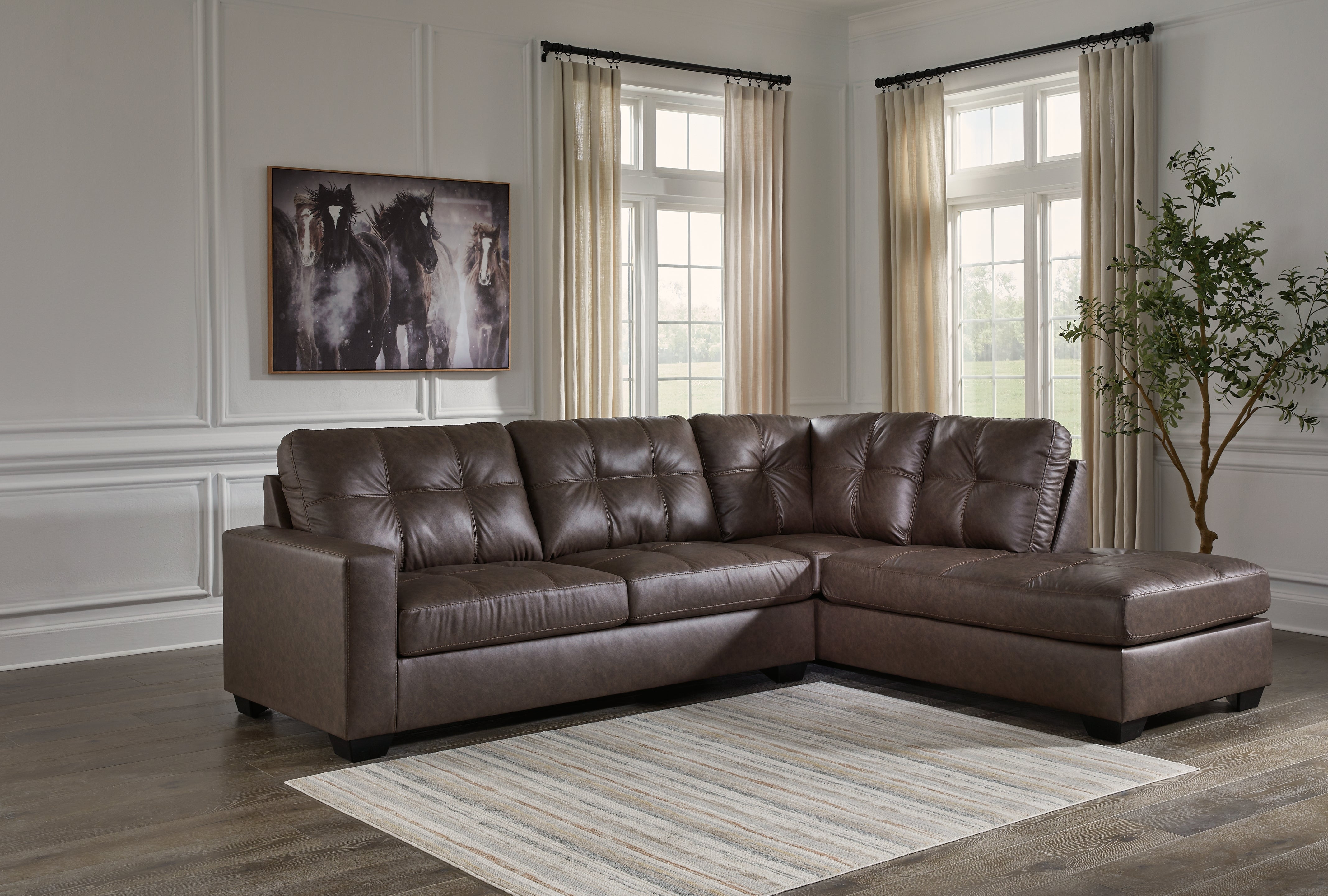 A2Z Furniture - Ashley Furniture - Barlin Mills Sectional - LAF 2-Piece Sectional with Chaise / Umber - 17003S2