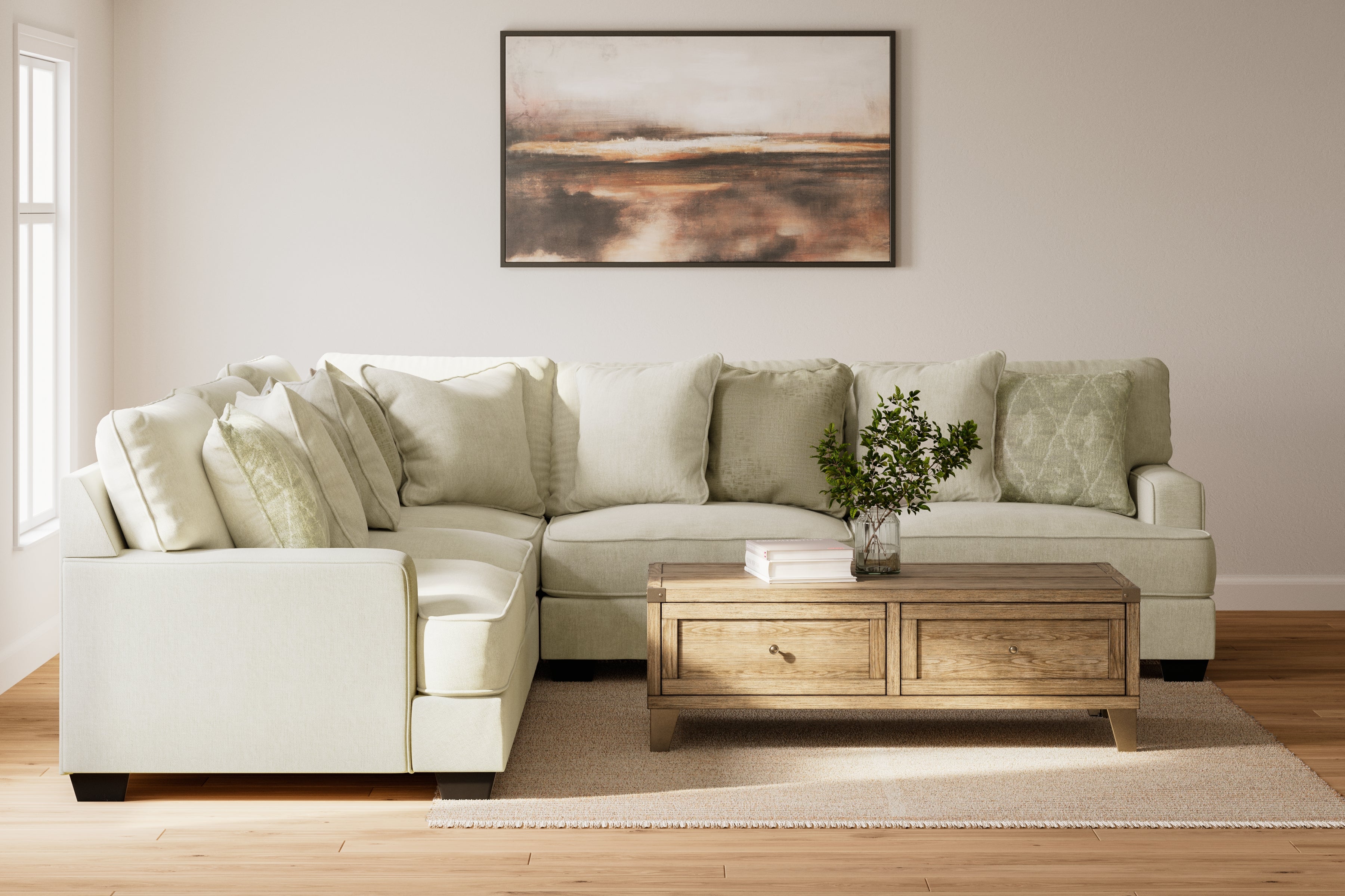 A2Z Furniture - Ashley Furniture - Rawcliffe Sectional - LAF 3-Piece Sectional / Parchment - 19604S1