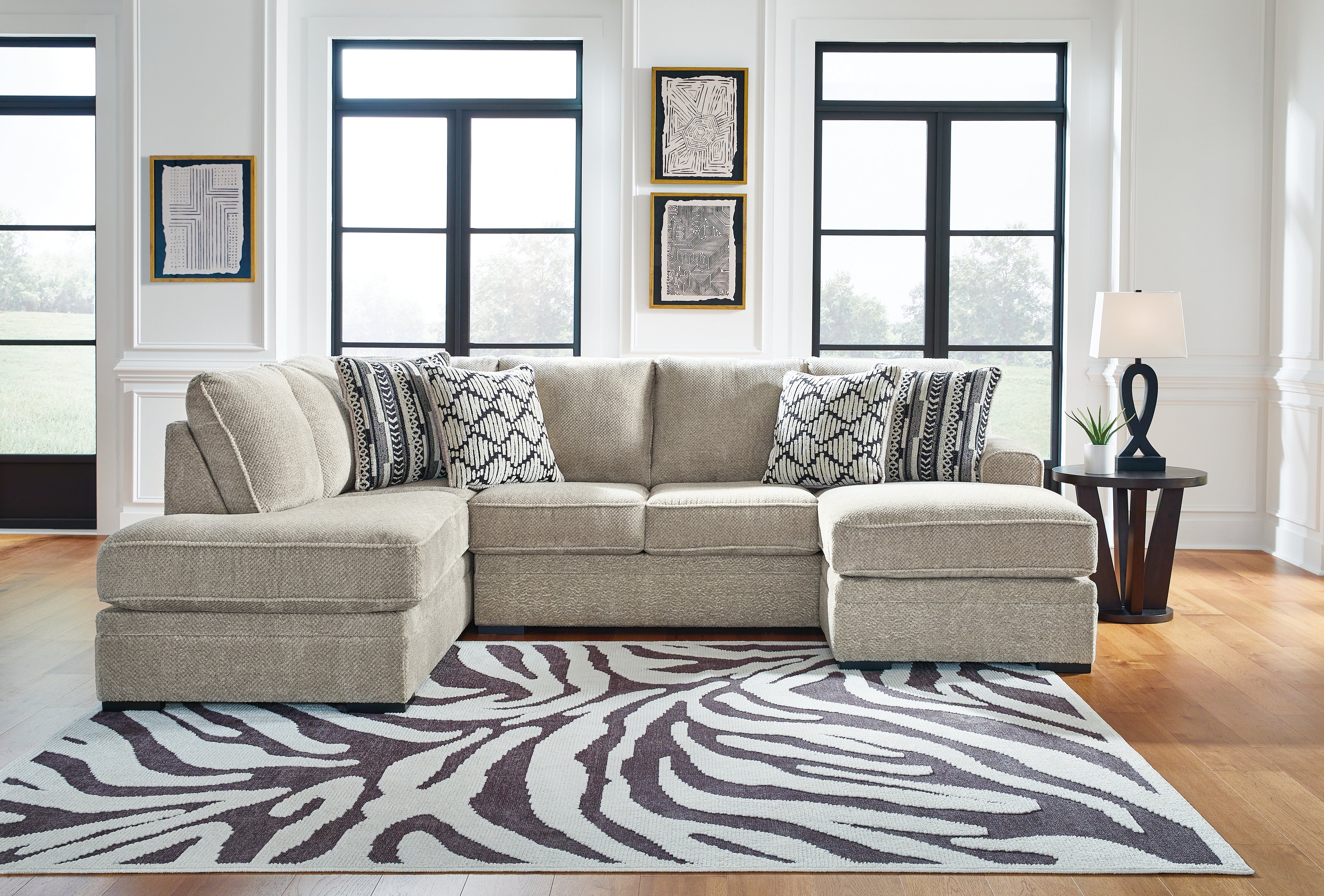 A2Z Furniture - Ashley Furniture - Calnita Sectional - RAF 2-Piece Sectional with Chaise / Sisal - 20502S2