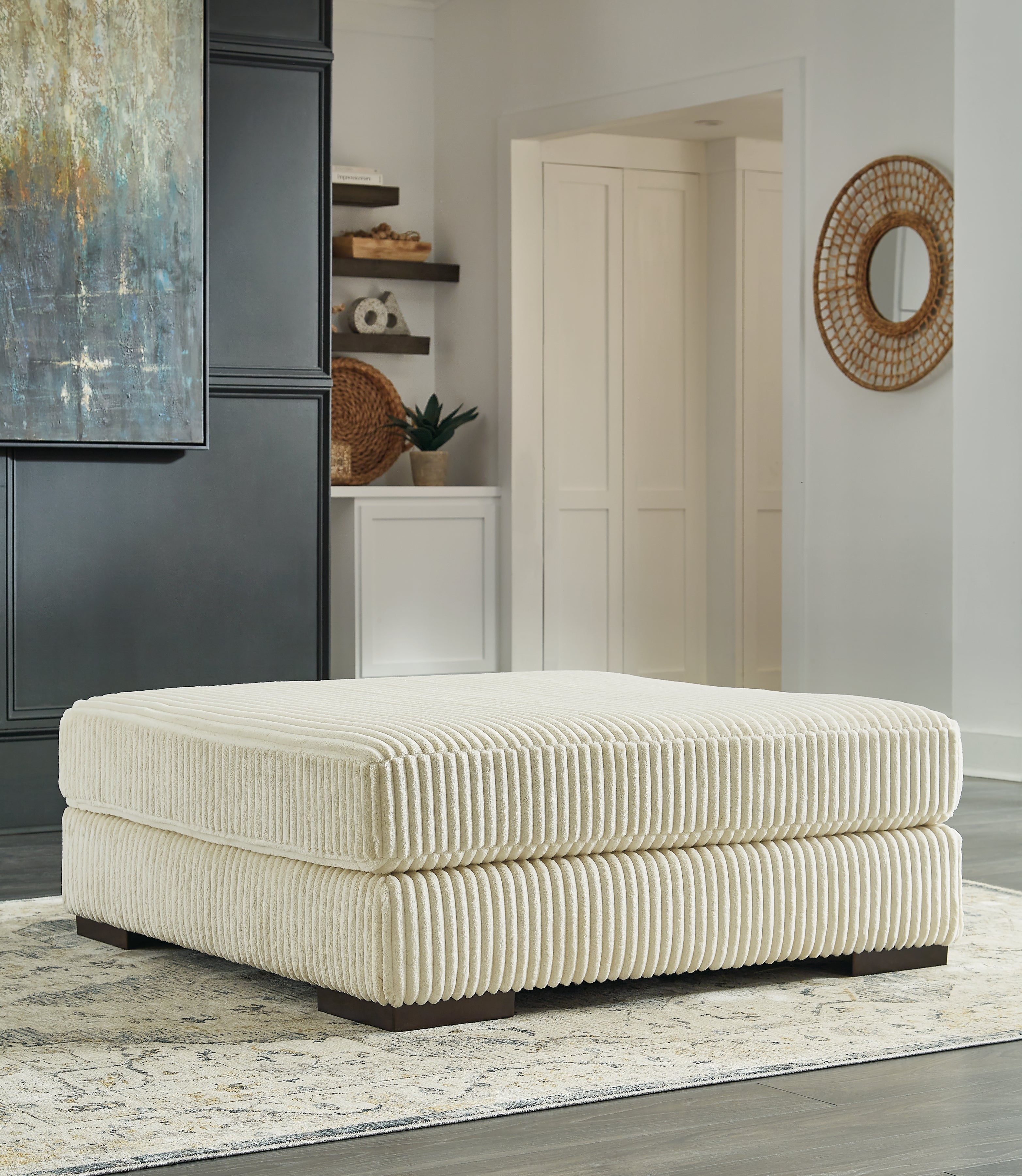 A2Z Furniture - Ashley Furniture - Lindyn Living Room - Oversized Accent Ottoman / Ivory - 2110408