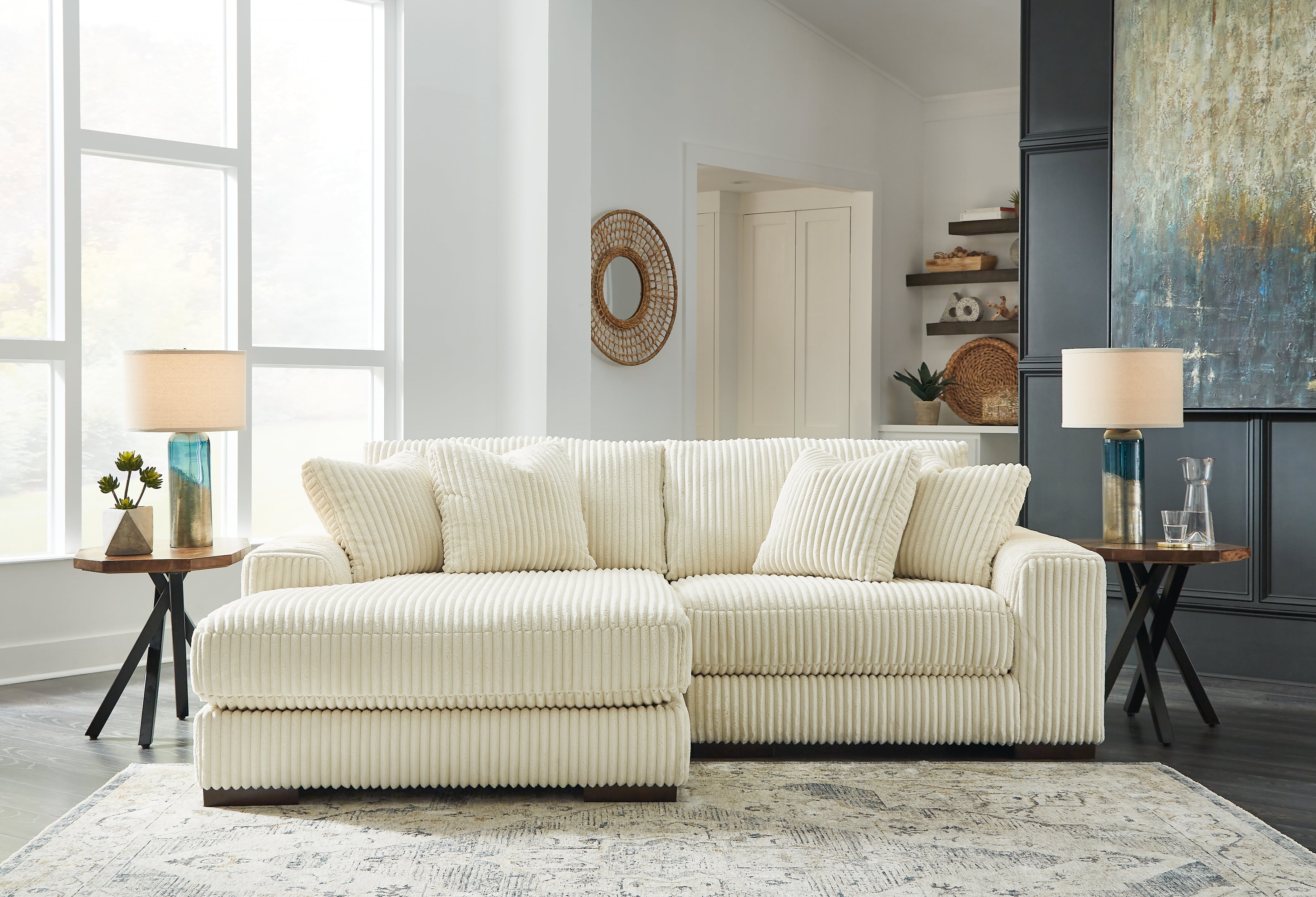 A2Z Furniture - Ashley Furniture - Lindyn Sectional - RAF 2-Piece Sectional with Chaise / Ivory - 21104S3