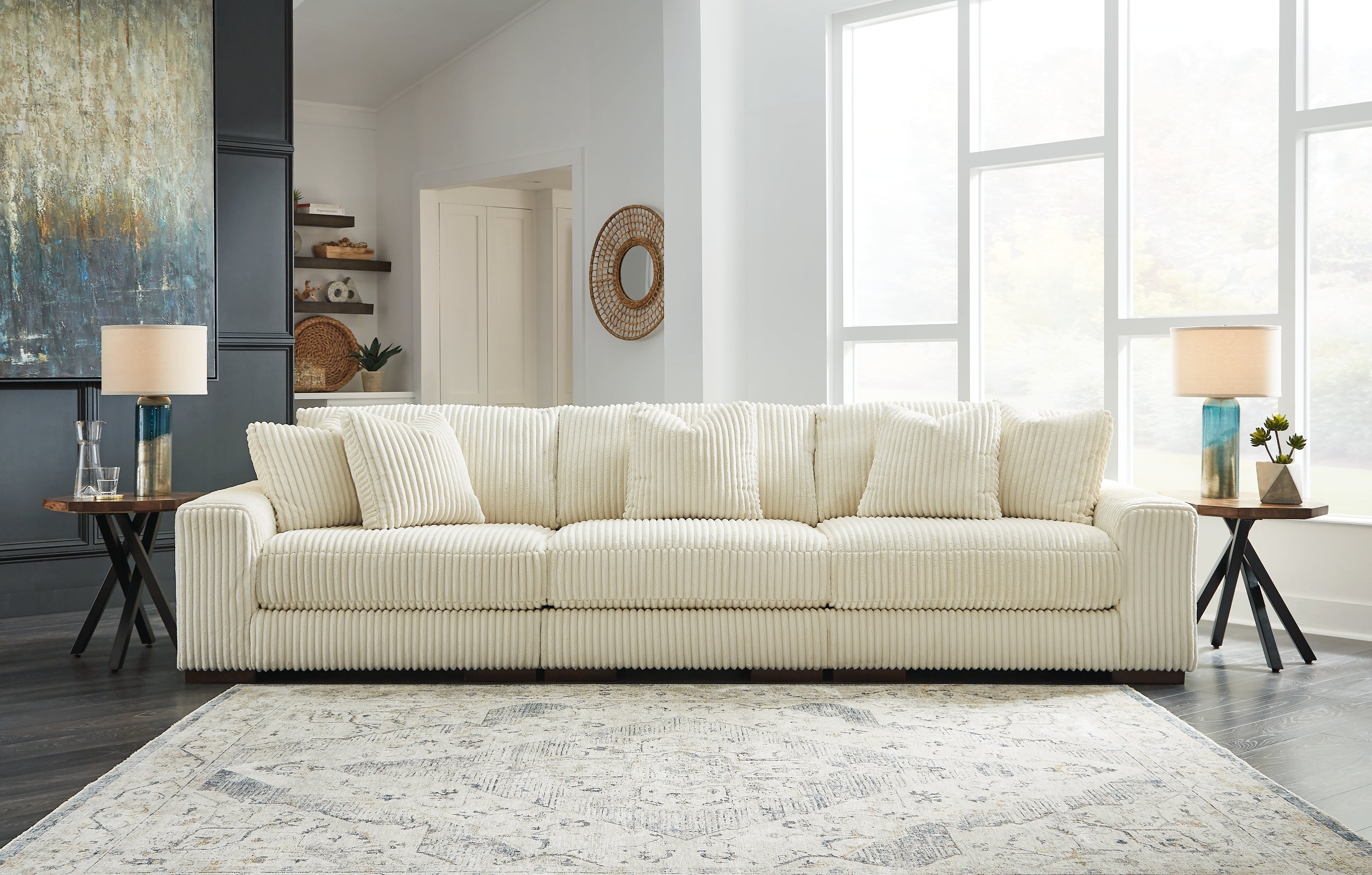 A2Z Furniture - Ashley Furniture - Lindyn Sectional - RAF 3-Piece Sectional Sofa / Ivory - 21104S14