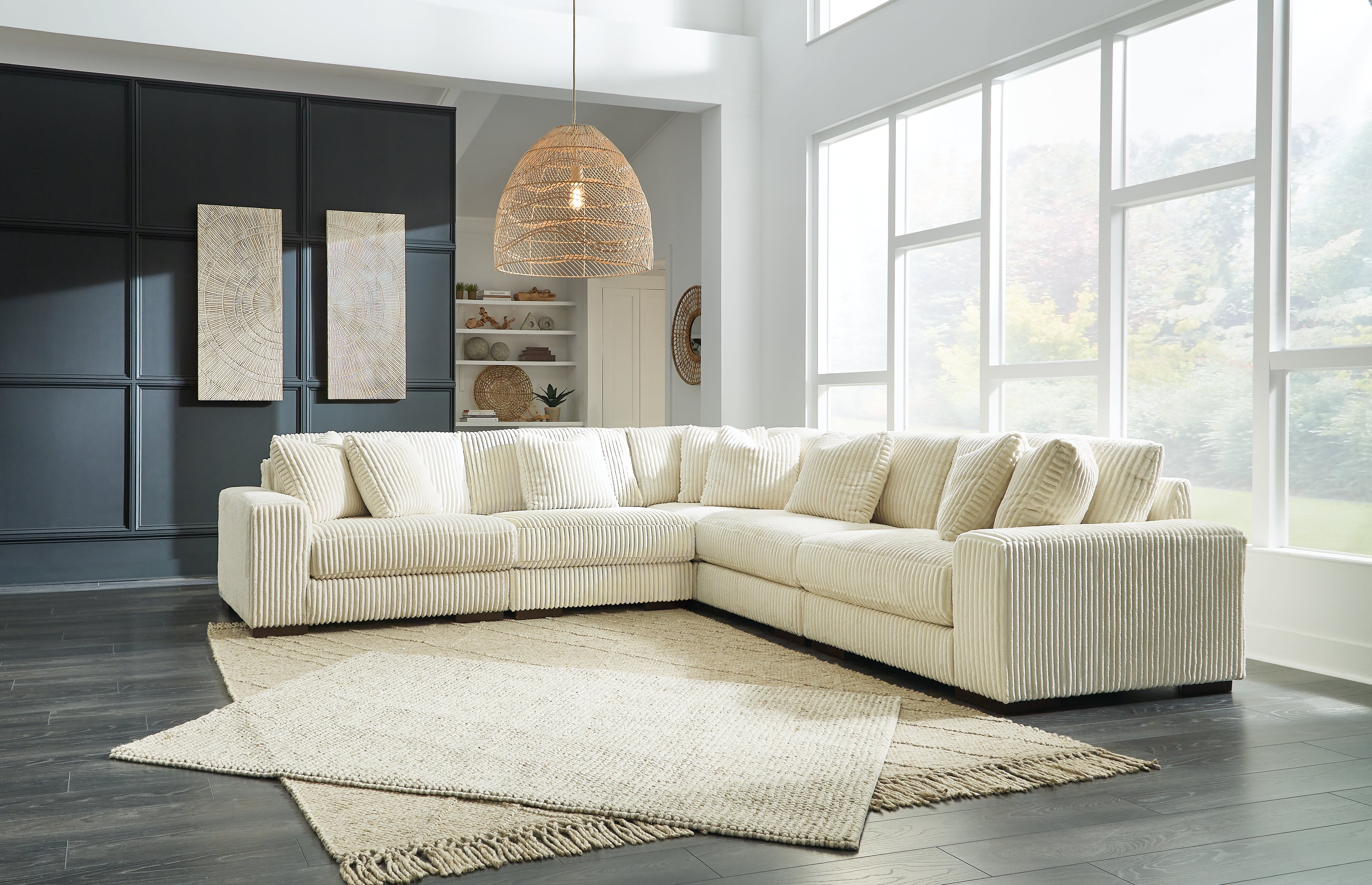 A2Z Furniture - Ashley Furniture - Lindyn Sectional - RAF 5-Piece Sectional / Ivory - 21104S5
