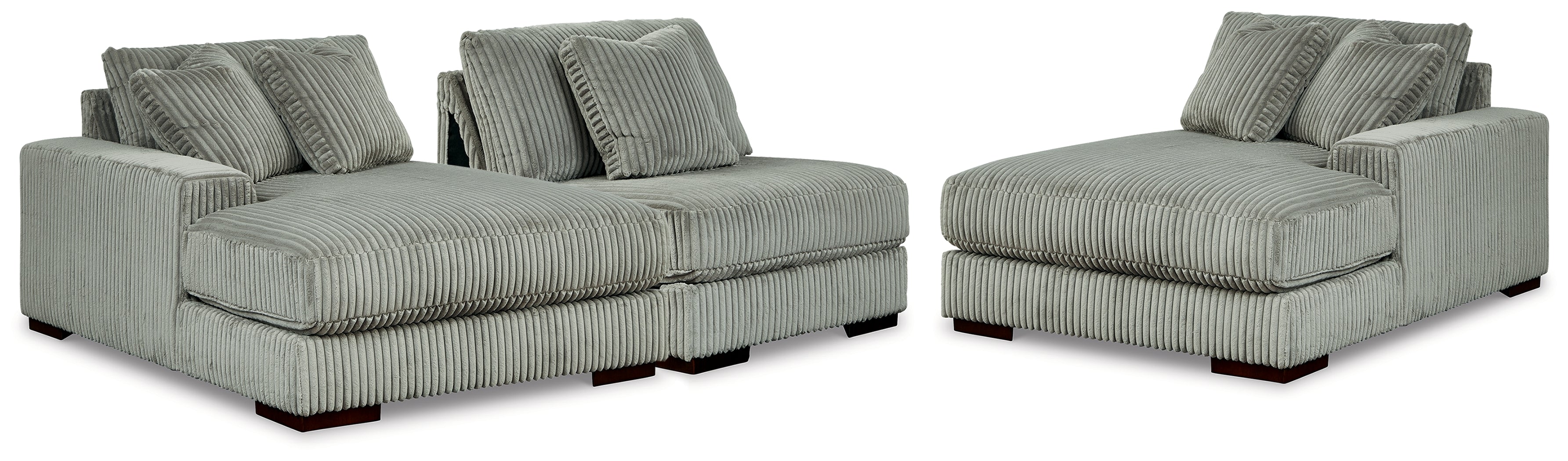 A2Z Furniture - Ashley Furniture - Lindyn Sectional - RAF 3-Piece Sectional with Double Chaise / Fog - 21105S18