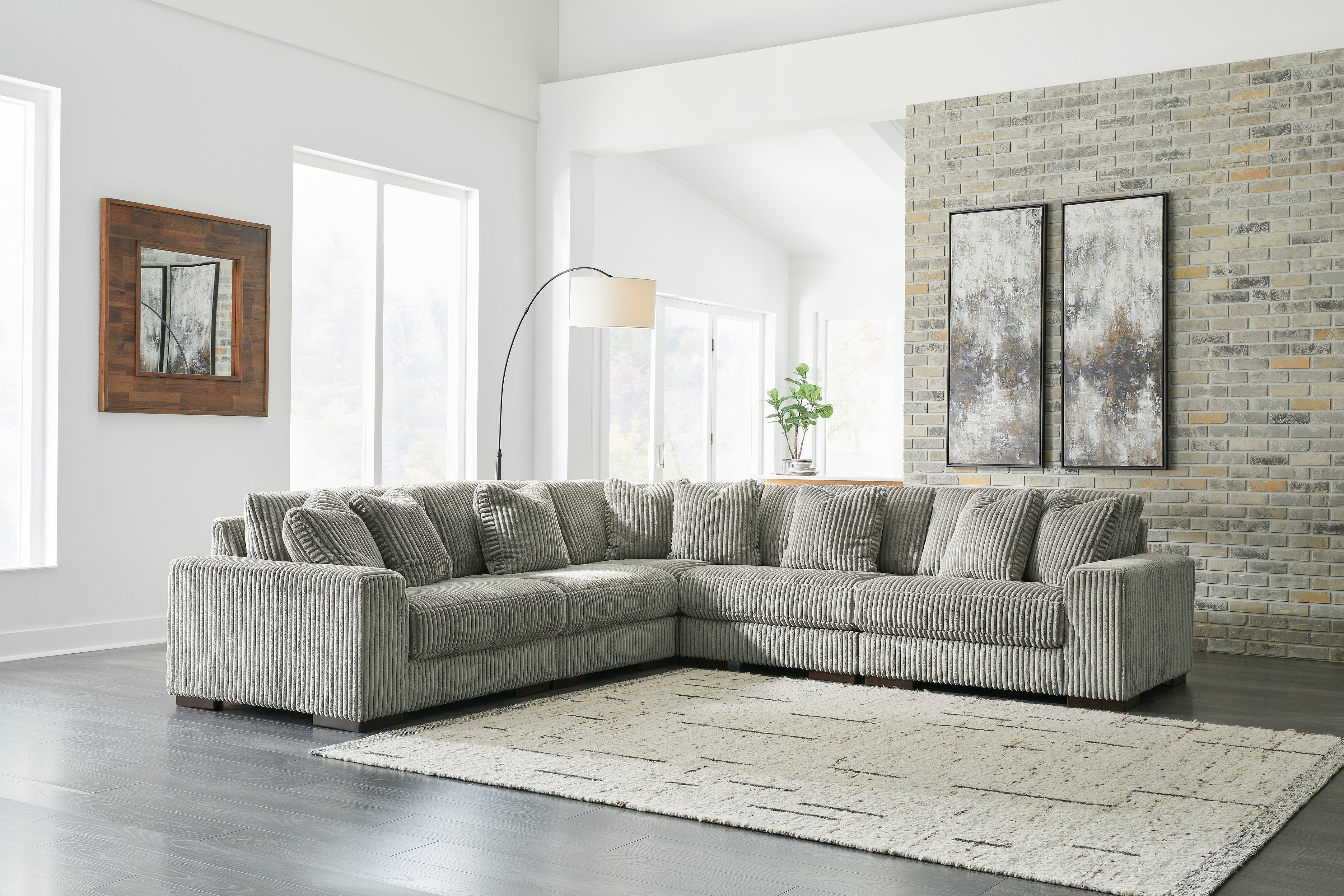 A2Z Furniture - Ashley Furniture - Lindyn Sectional - RAF 5-Piece Sectional / Fog - 21105S5