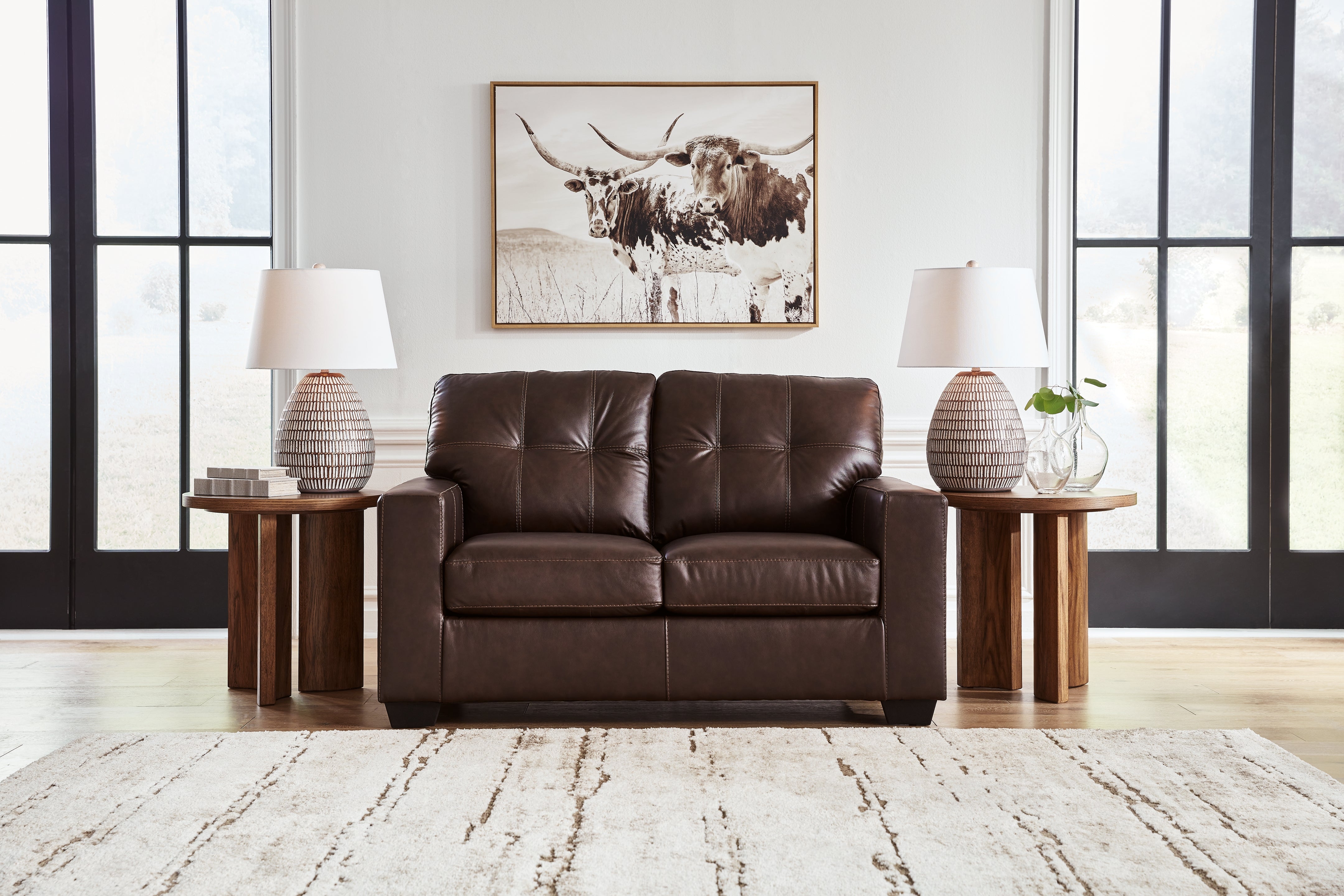 A2Z Furniture - Ashley Furniture - Santorine Living Room - Loveseat / Dark Brown - 2170635