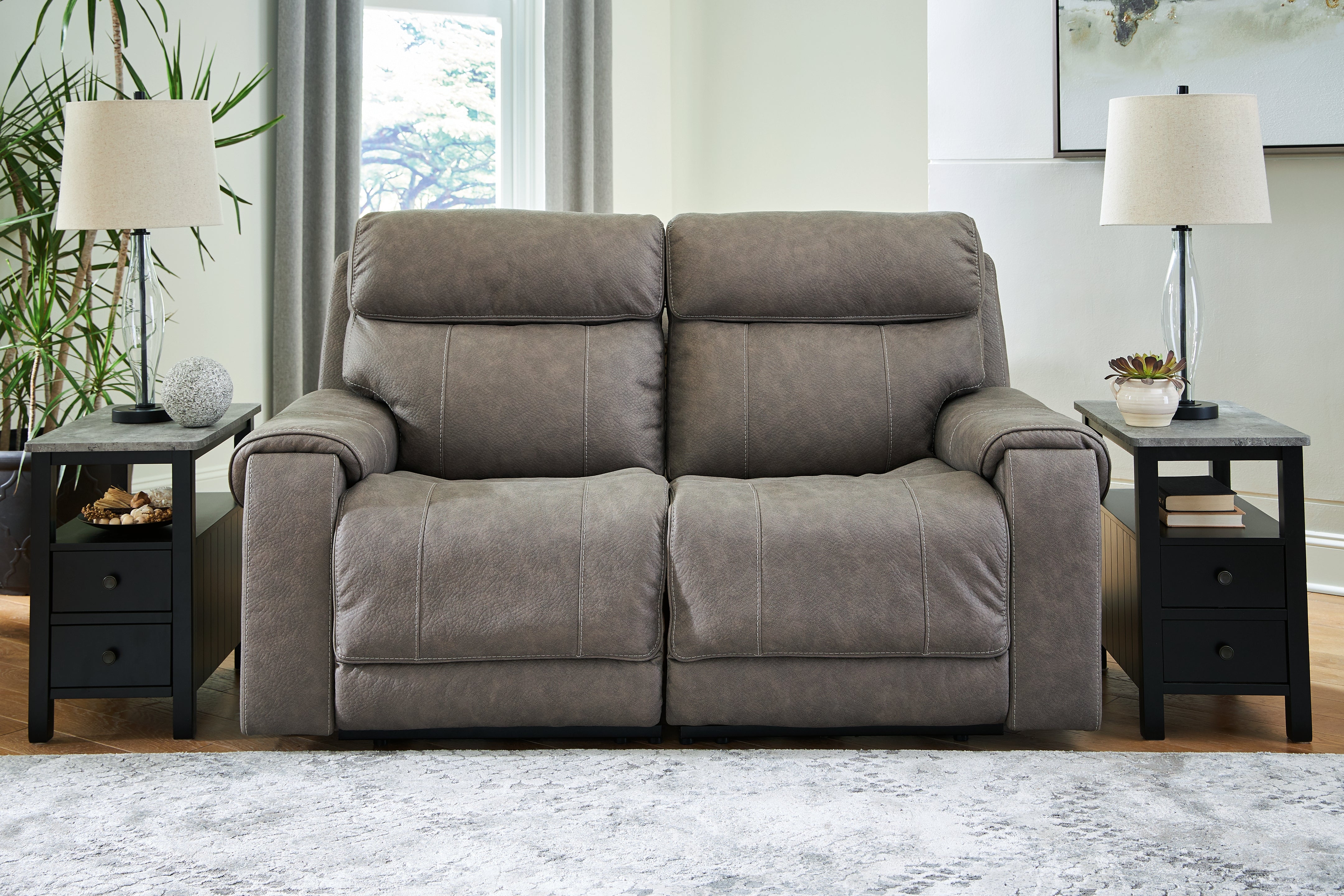 A2Z Furniture - Ashley Furniture - Starbot Sectional - 2-Piece Power Reclining Sectional Loveseat / Fossil - 23501S1