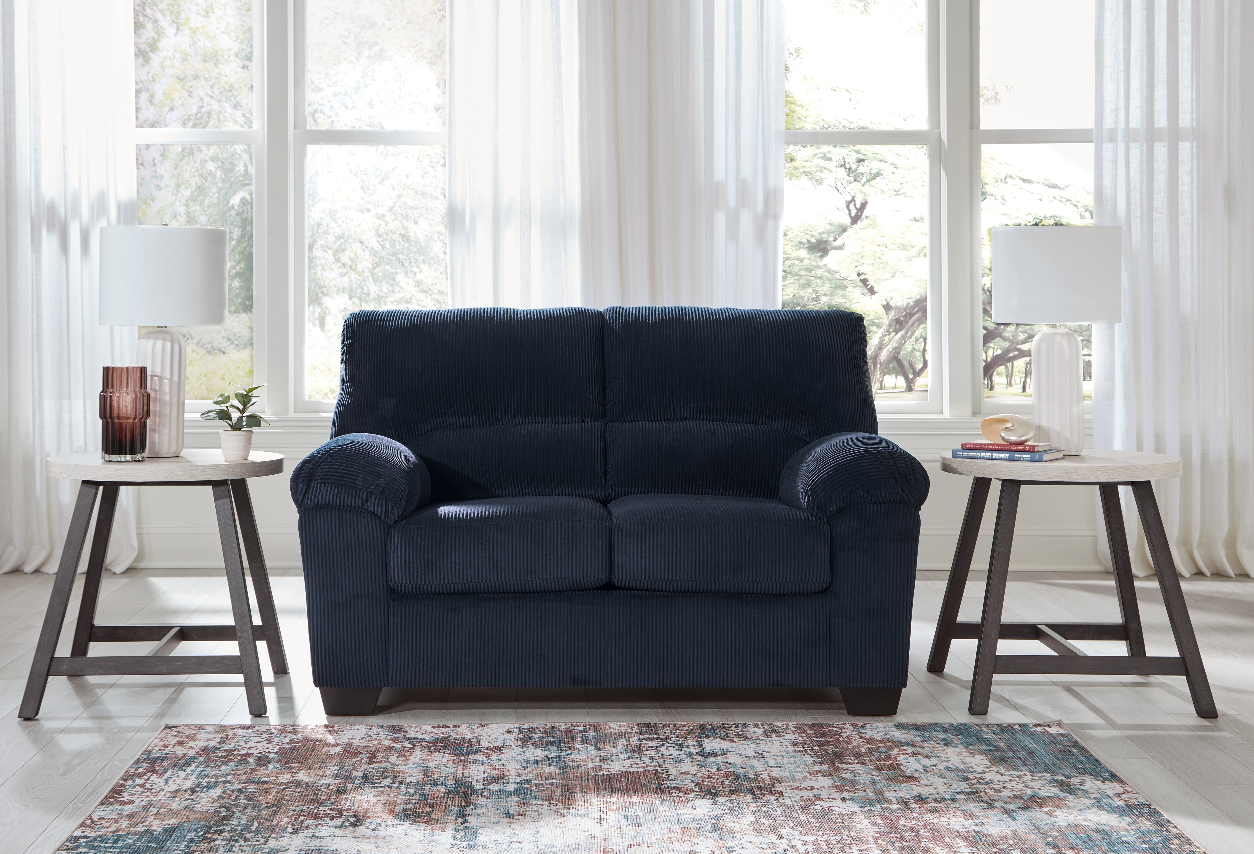 A2Z Furniture - Ashley Furniture - SimpleJoy Living Room - Loveseat / Navy - 2420535