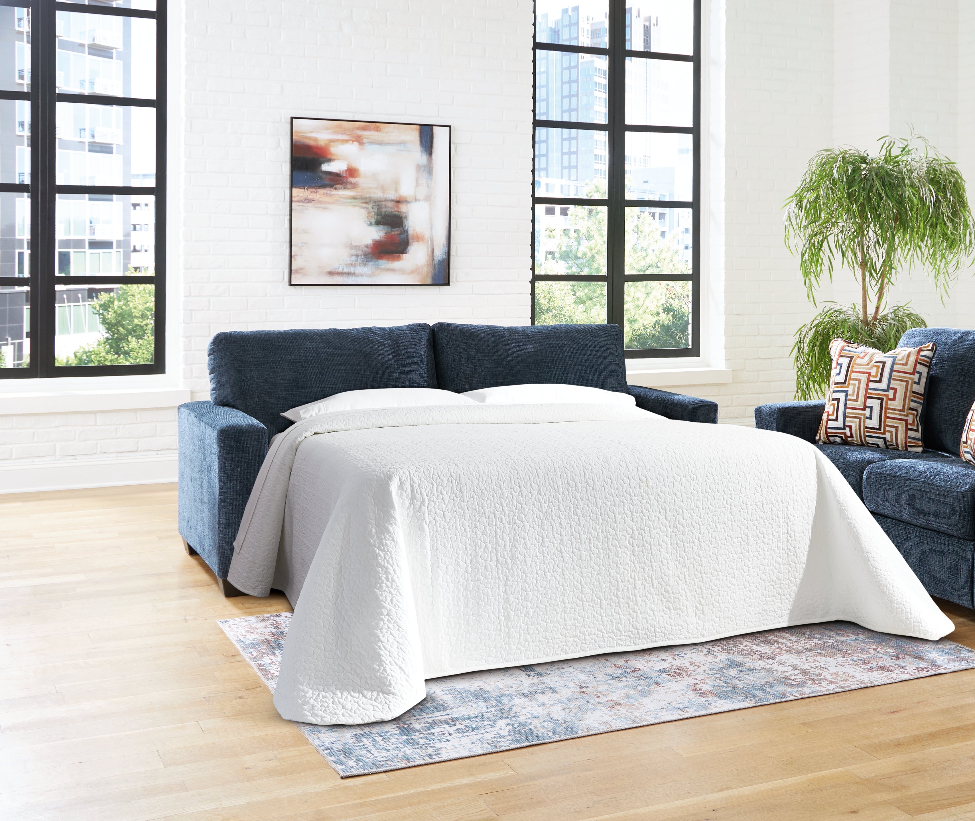 A2Z Furniture - Ashley Furniture - Aviemore Living Room - Queen Sofa Sleeper / Ink - 2430339