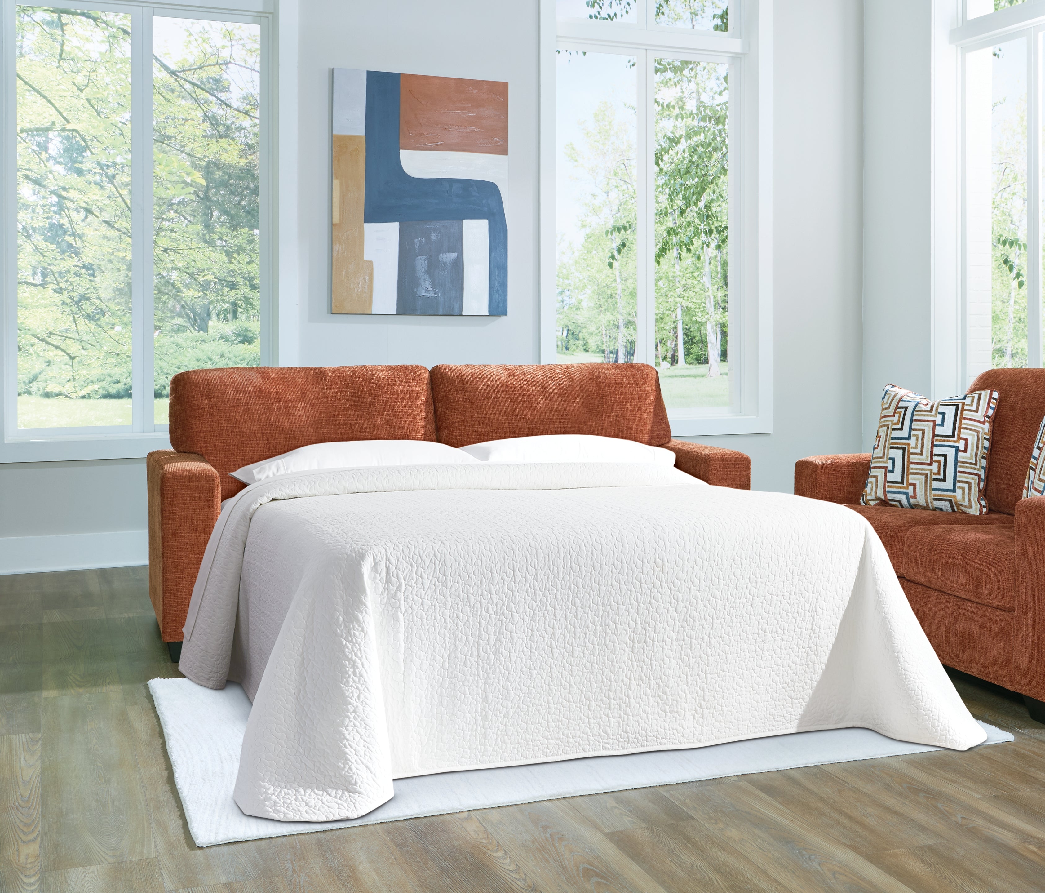 A2Z Furniture - Ashley Furniture - Aviemore Living Room - Queen Sofa Sleeper / Spice - 2430439