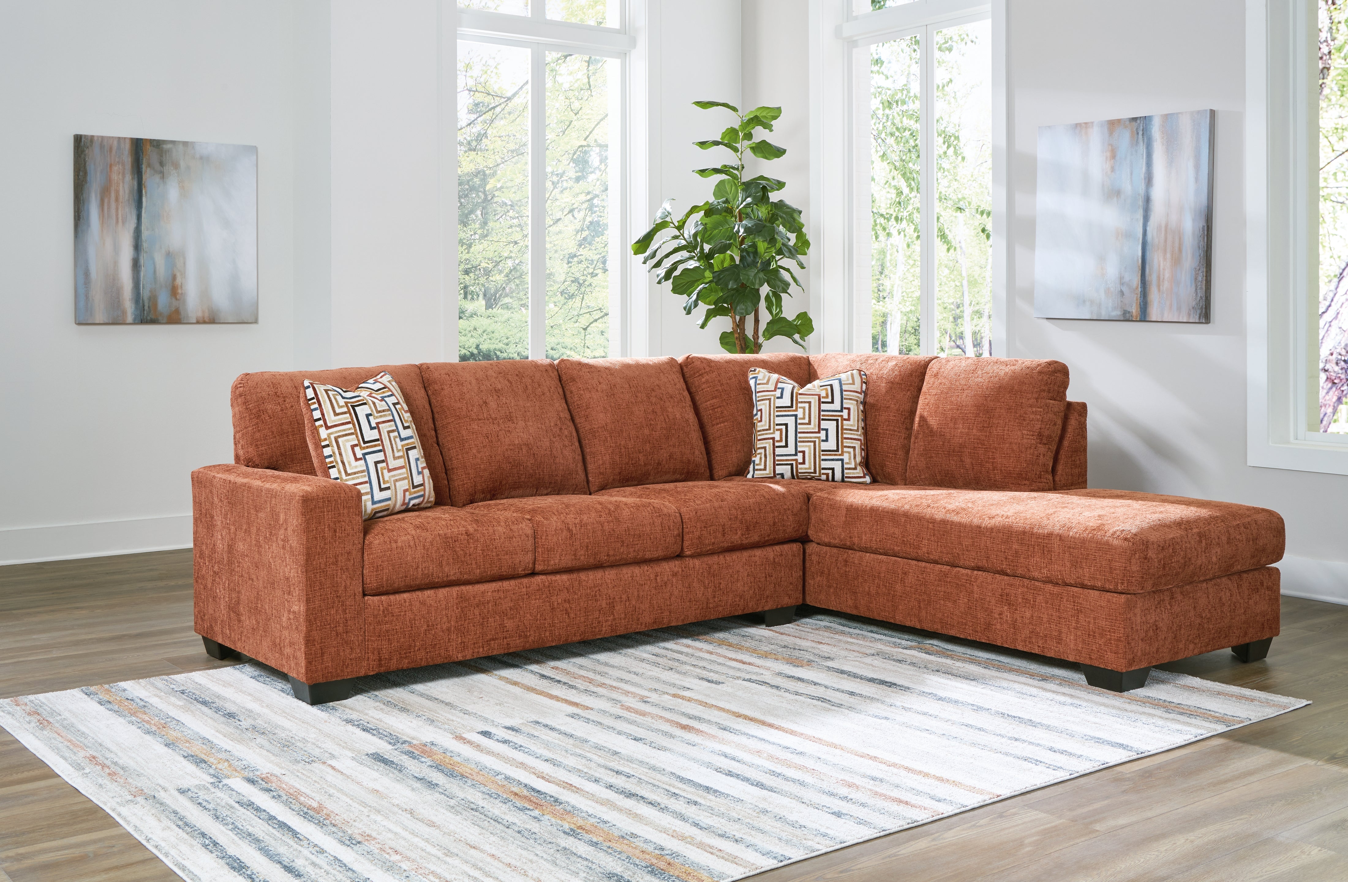 A2Z Furniture - Ashley Furniture - Aviemore Sectional - LAF 2-Piece Sectional with Chaise / Spice - 24304S2