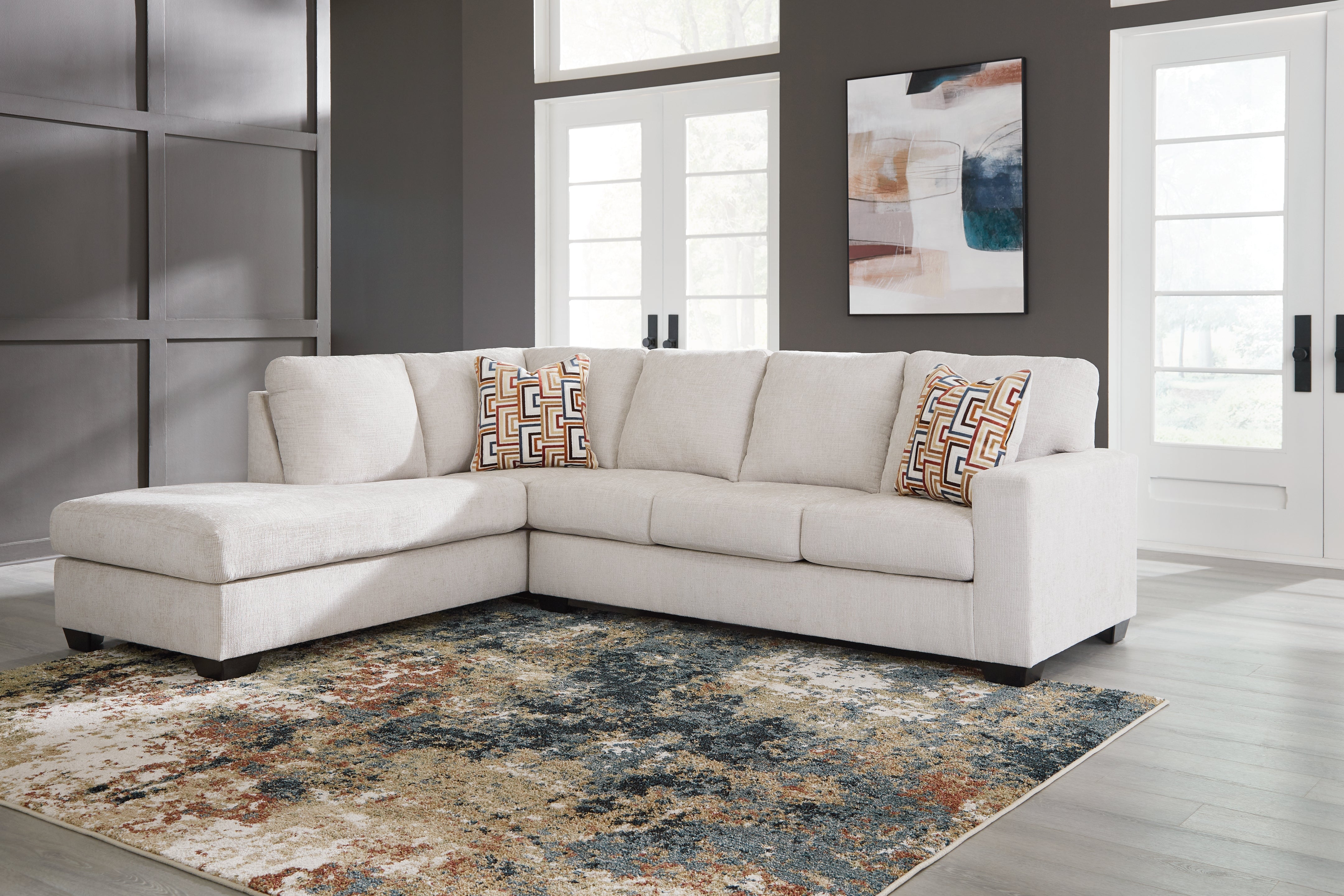 A2Z Furniture - Ashley Furniture - Aviemore Sectional - RAF 2-Piece Sectional with Chaise / Stone - 24305S1