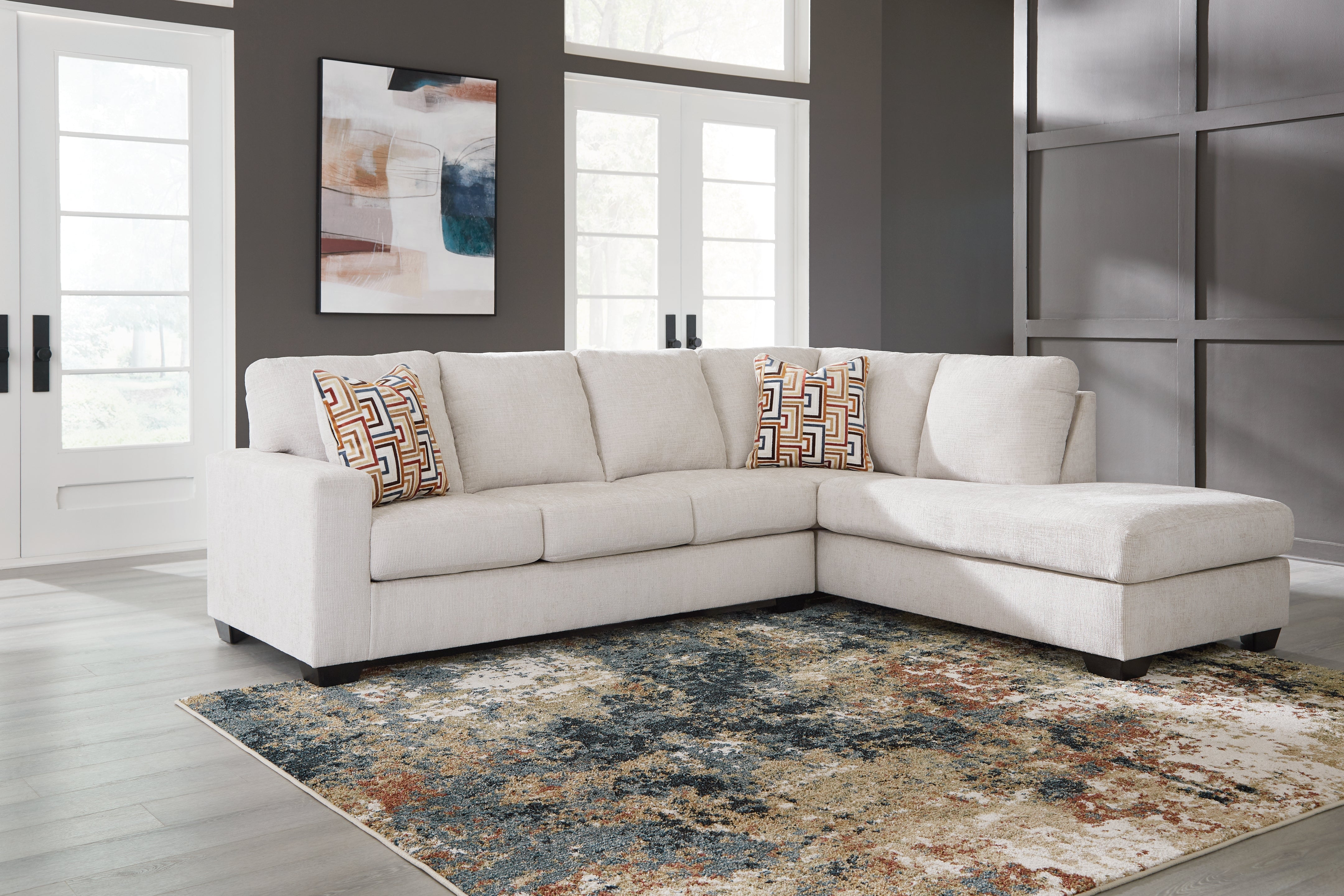 A2Z Furniture - Ashley Furniture - Aviemore Sectional - LAF 2-Piece Sectional with Chaise / Stone - 24305S2