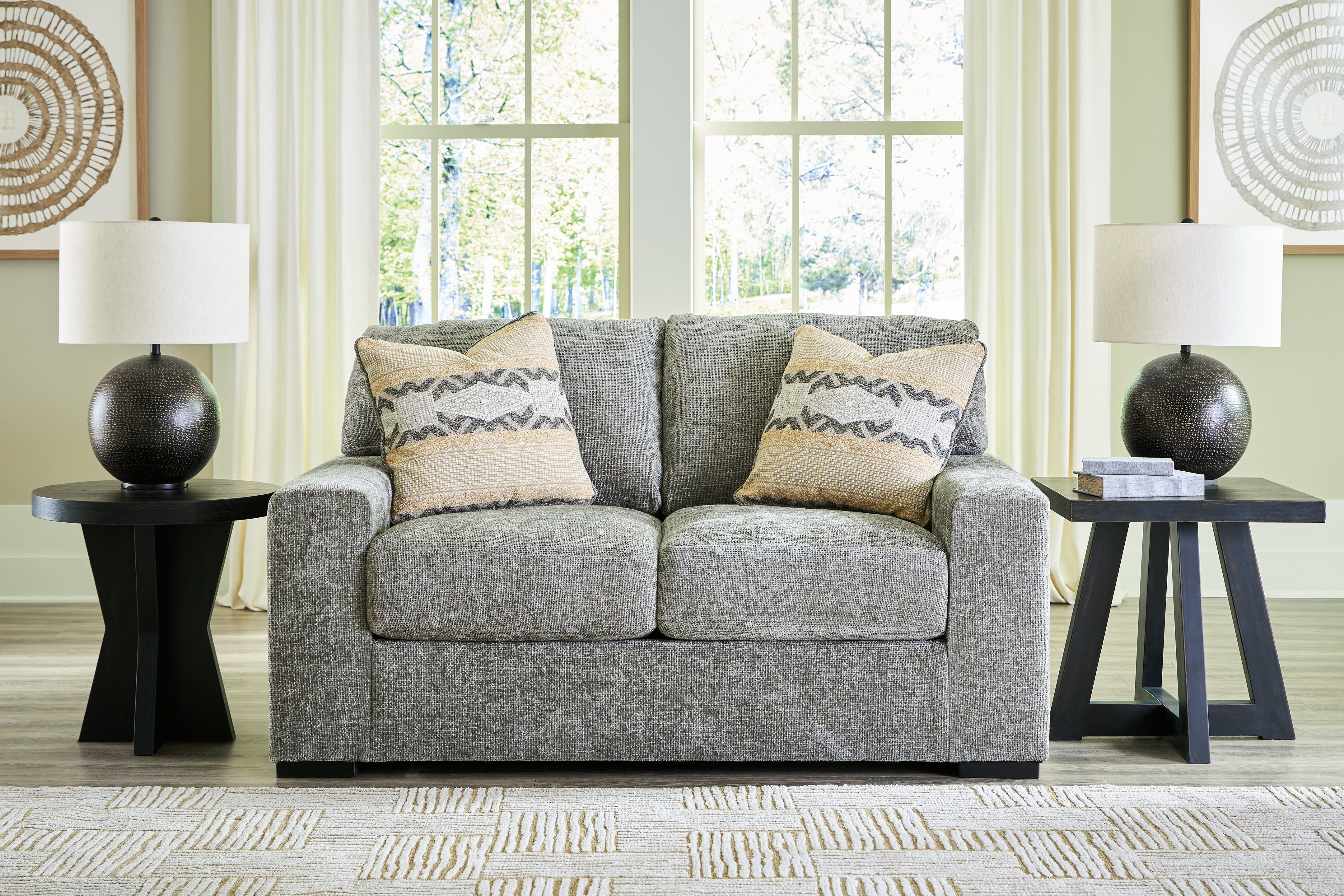A2Z Furniture - Ashley Furniture - Dunmor Living Room - Loveseat / Graphite - 2490435