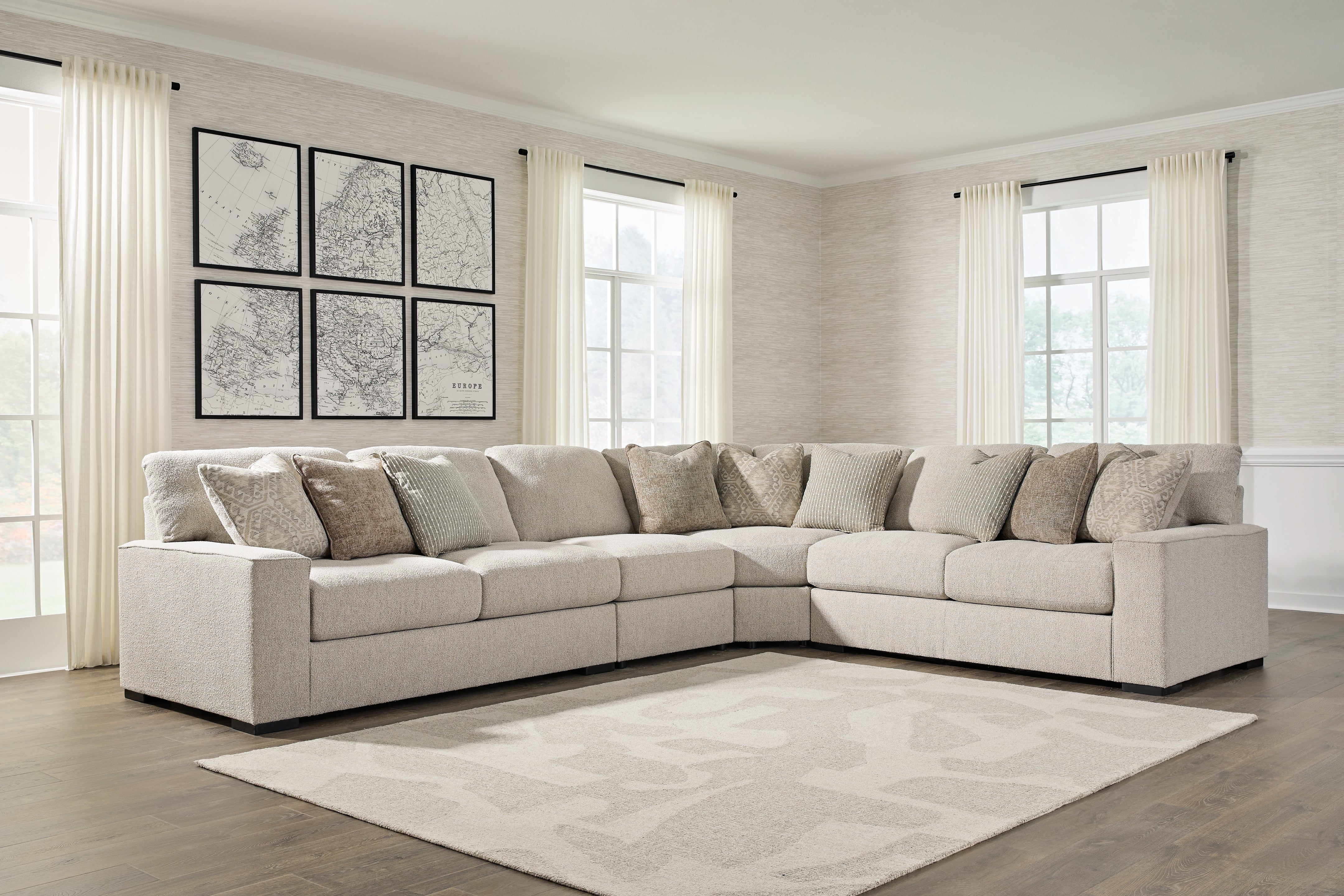 A2Z Furniture - Ashley Furniture - Ballyton Sectional - RAF 5-Piece Sectional / Sand - 25102S3