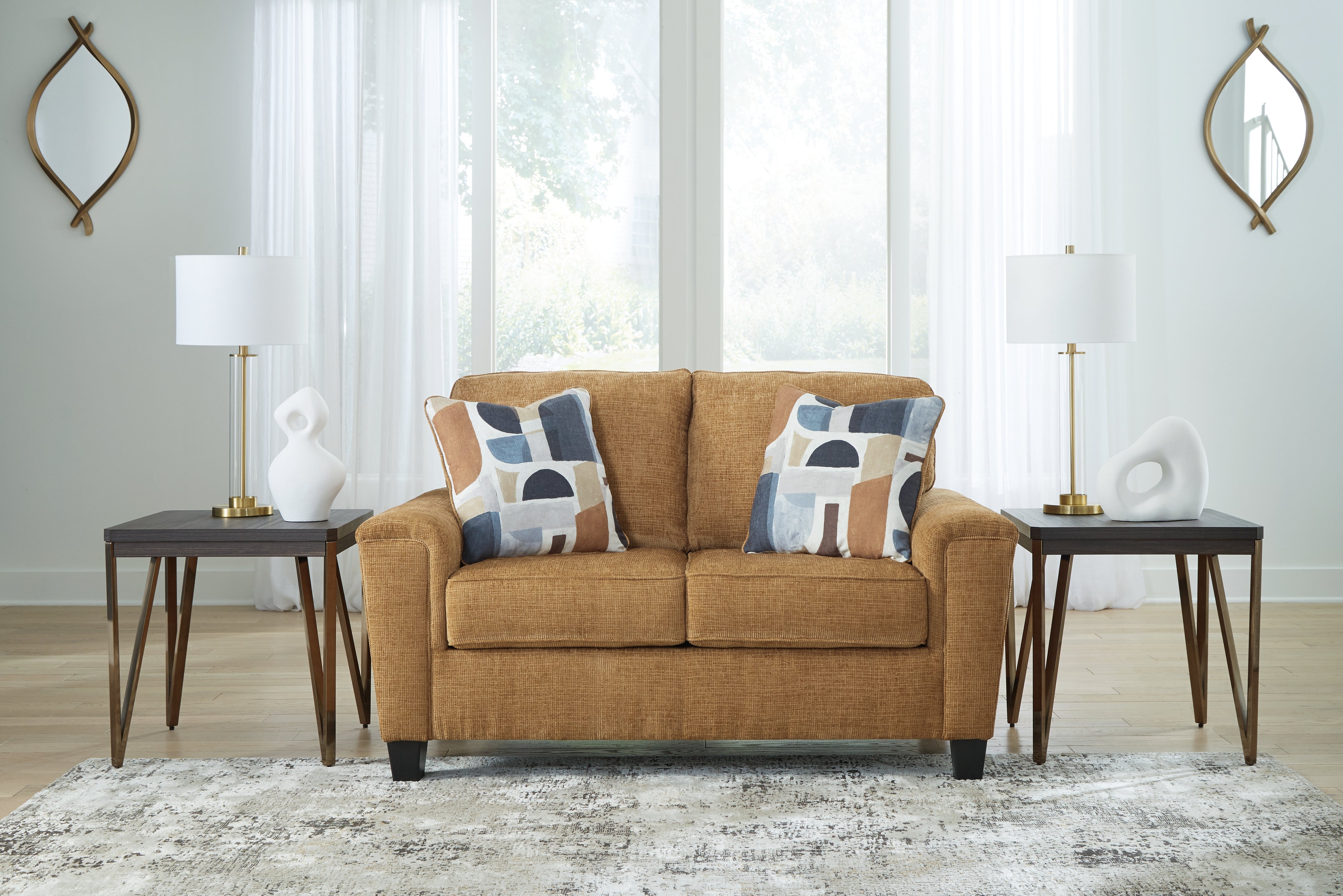 A2Z Furniture - Ashley Furniture - Erinslane Living Room - Loveseat / Honey - 2520735