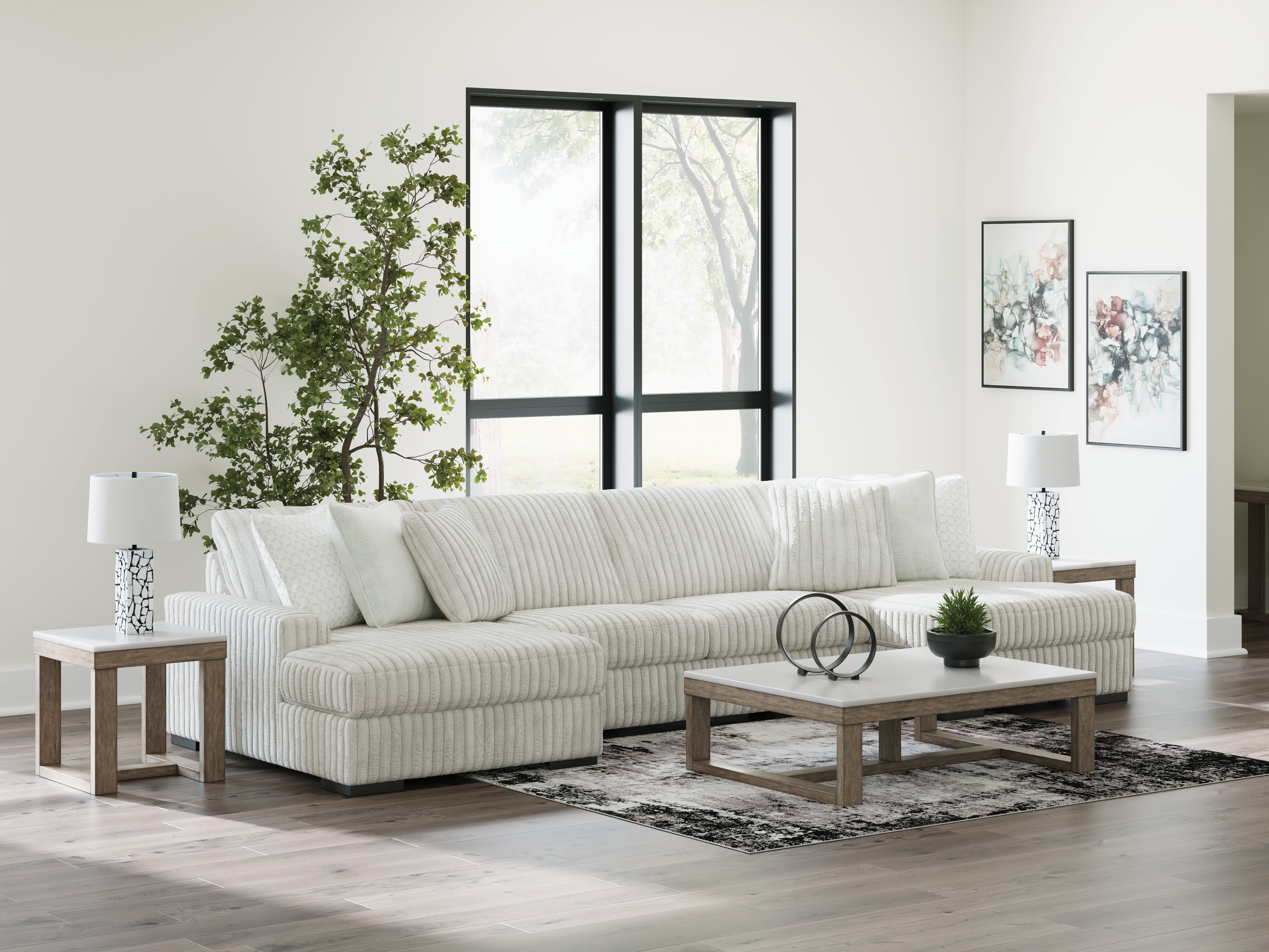 A2Z Furniture - Ashley Furniture - Stupendous Sectional - RAF 4-Piece Sectional with Double Chaise / Alloy - 25903S5