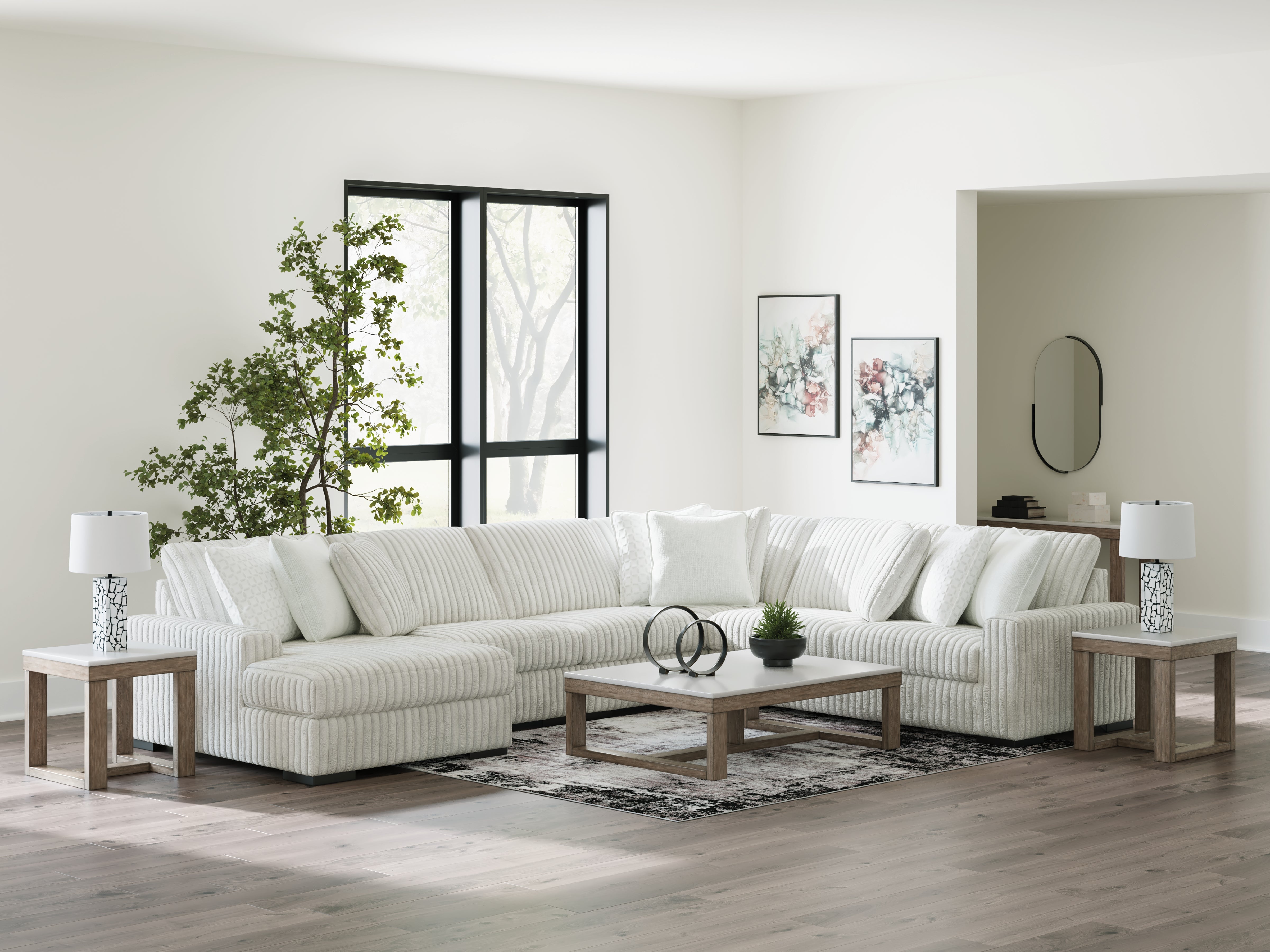 A2Z Furniture - Ashley Furniture - Stupendous Sectional - RAF 5-Piece Sectional with Chaise / Alloy - 25903S8