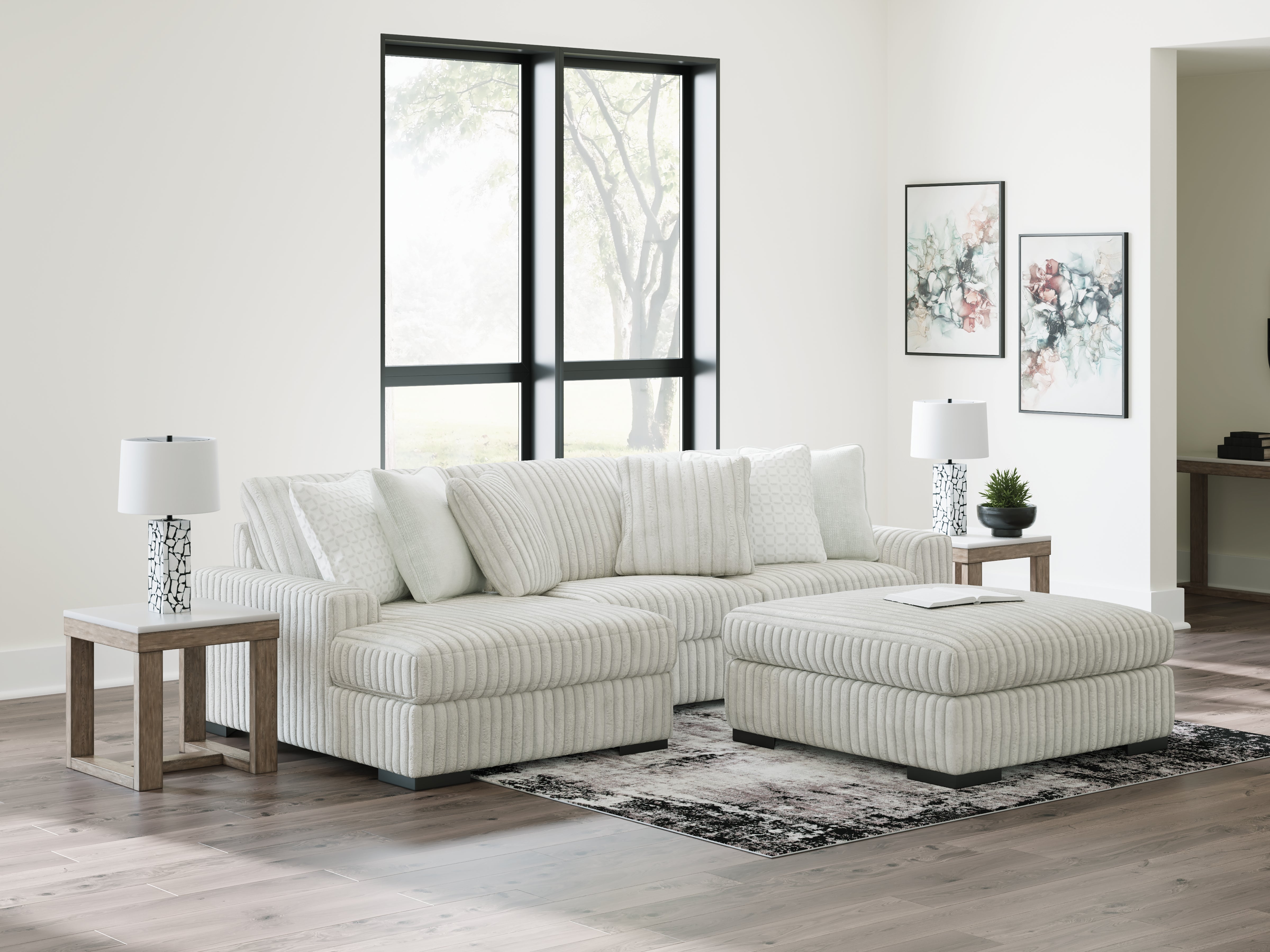 A2Z Furniture - Ashley Furniture - Stupendous Sectional - LAF 2-Piece Sectional with Chaise / Alloy - 25903S7
