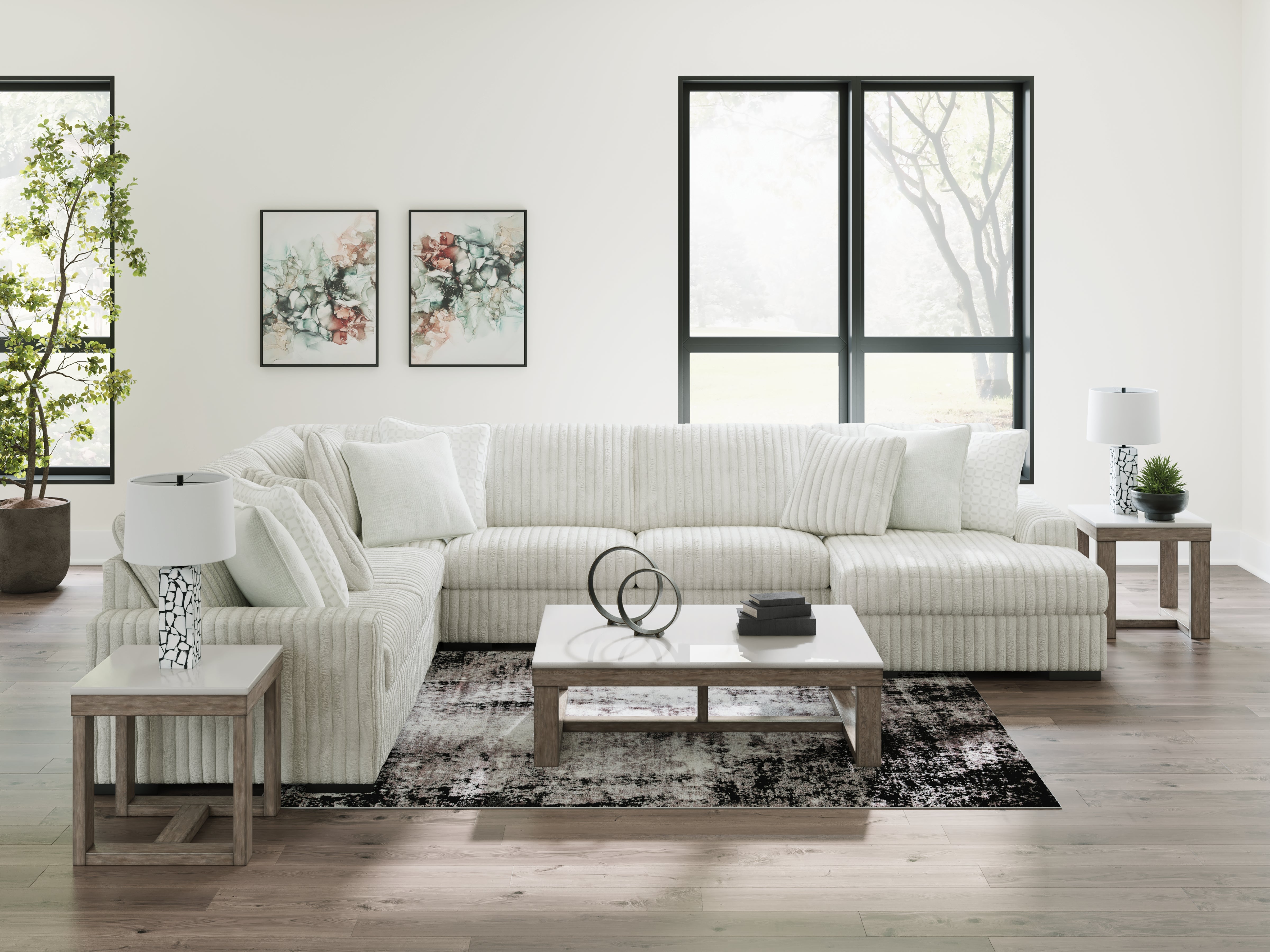 A2Z Furniture - Ashley Furniture - Stupendous Sectional - LAF 5-Piece Sectional with Chaise / Alloy - 25903S9