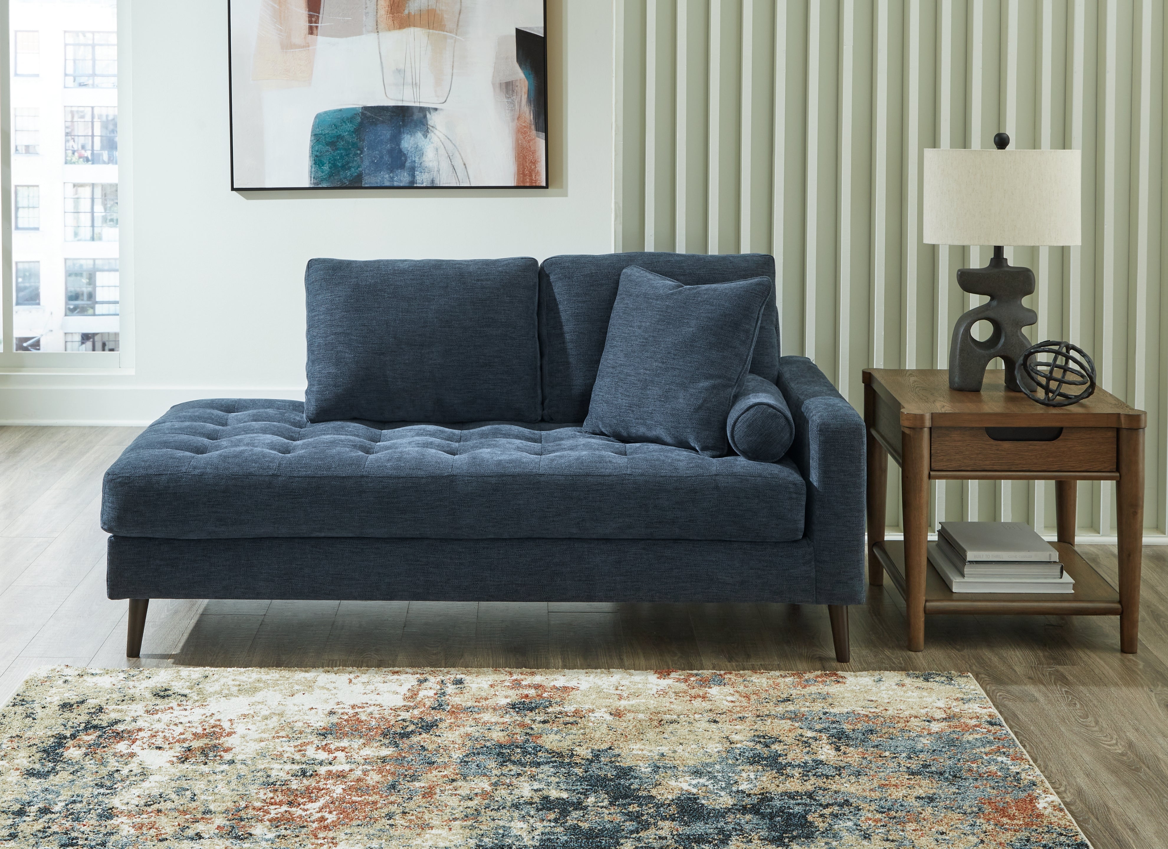 A2Z Furniture - Ashley Furniture - Bixler Living Room - RAF Corner Chaise / Navy - 2610617