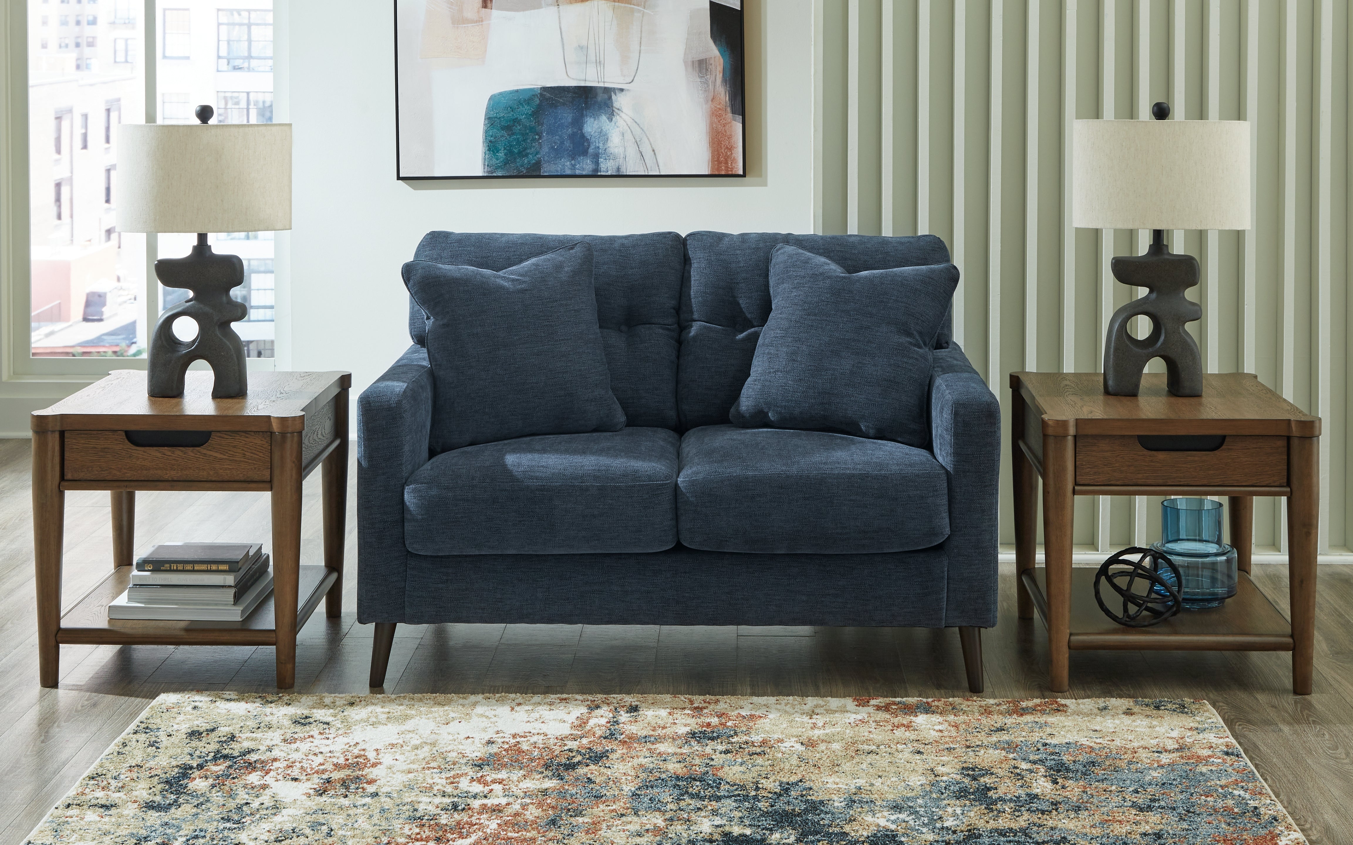 A2Z Furniture - Ashley Furniture - Bixler Living Room - Loveseat / Navy - 2610635