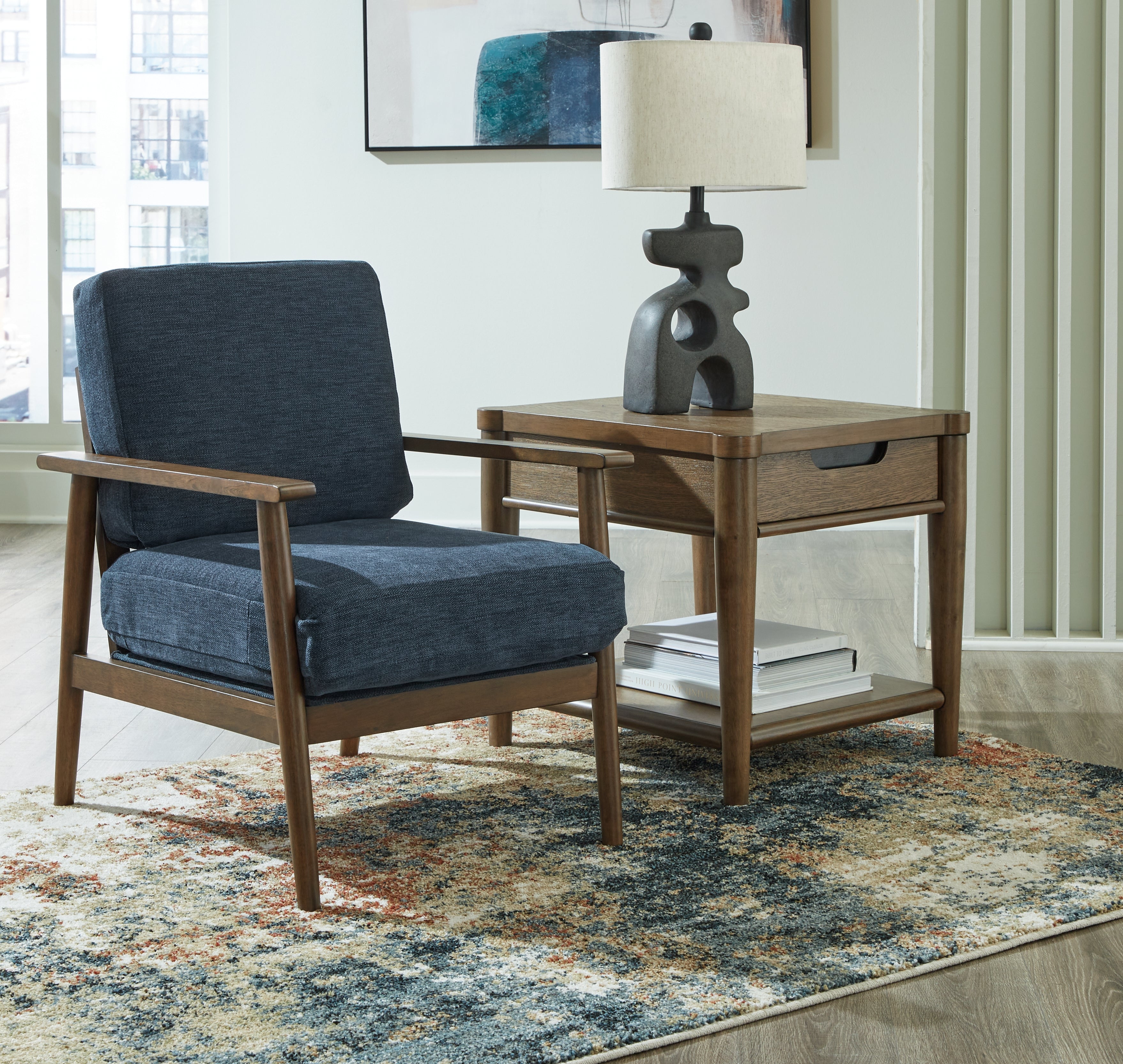 A2Z Furniture - Ashley Furniture - Bixler Living Room - Showood Accent Chair / Navy - 2610660