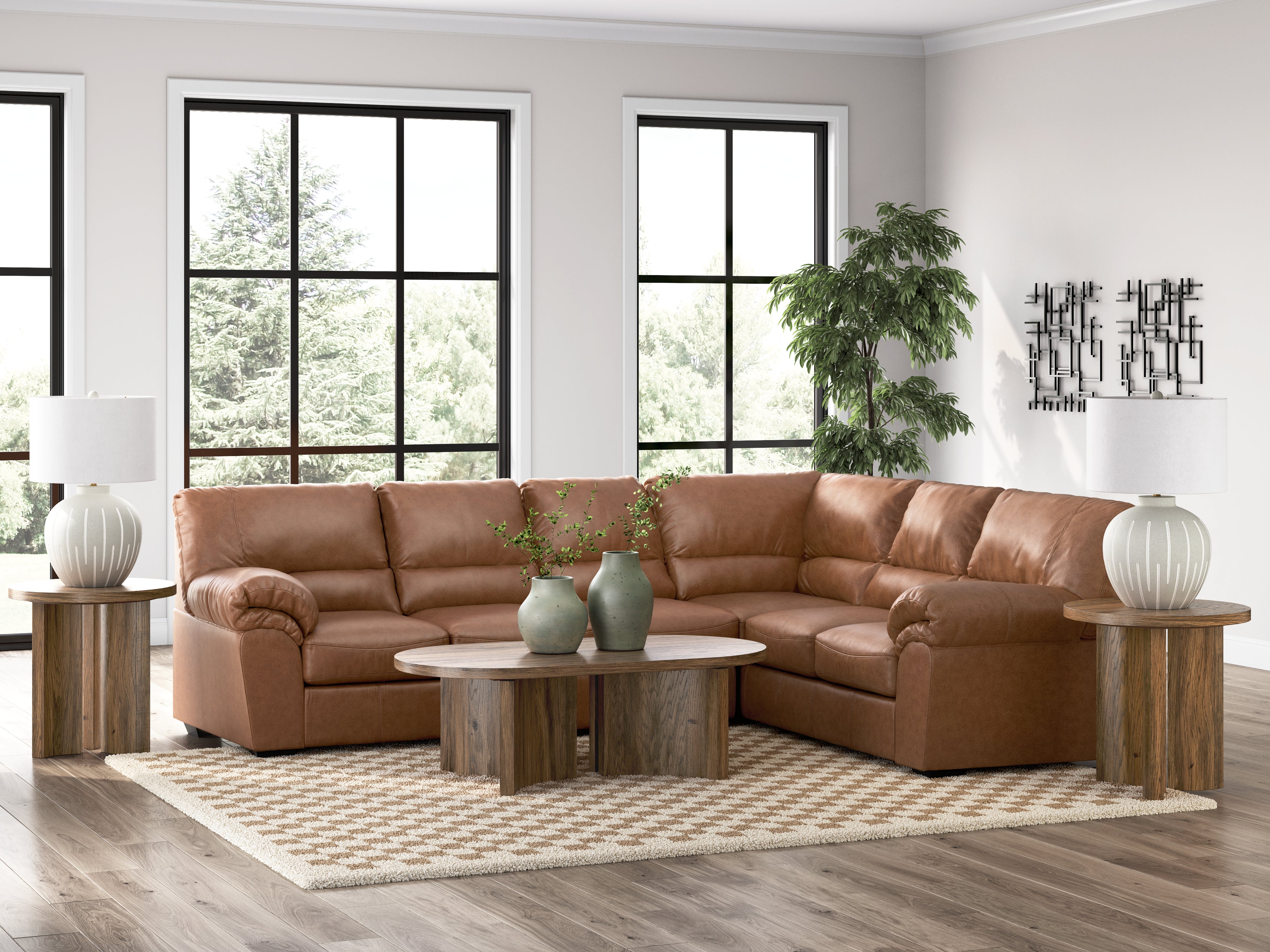 A2Z Furniture - Ashley Furniture - WillowBend Sectional - RAF 3-Piece Sectional / Caramel - PC27704S3