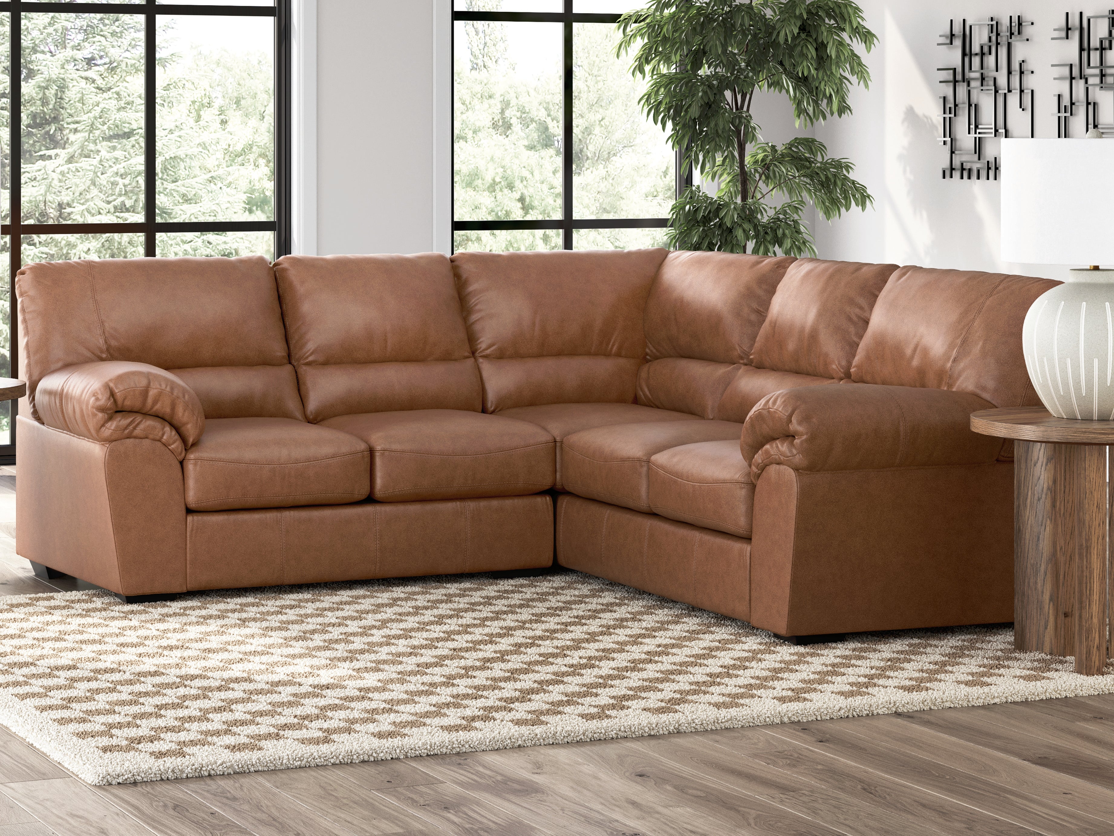 A2Z Furniture - Ashley Furniture - WillowBend Sectional - RAF 3-Piece Sectional / Caramel - PC27704S3