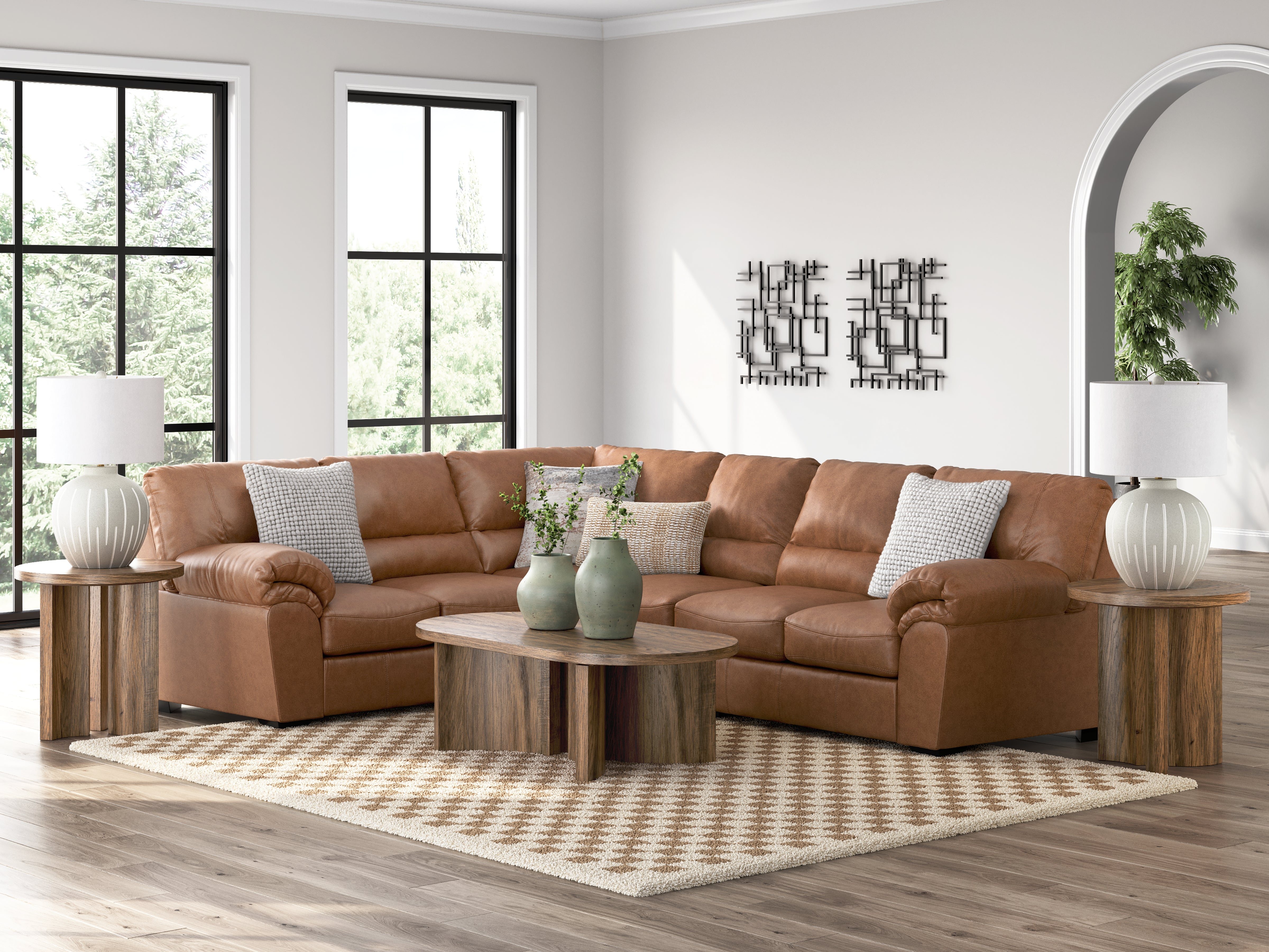 A2Z Furniture - Ashley Furniture - WillowBend Sectional - LAF 3-Piece Sectional / Caramel - PC27704S4