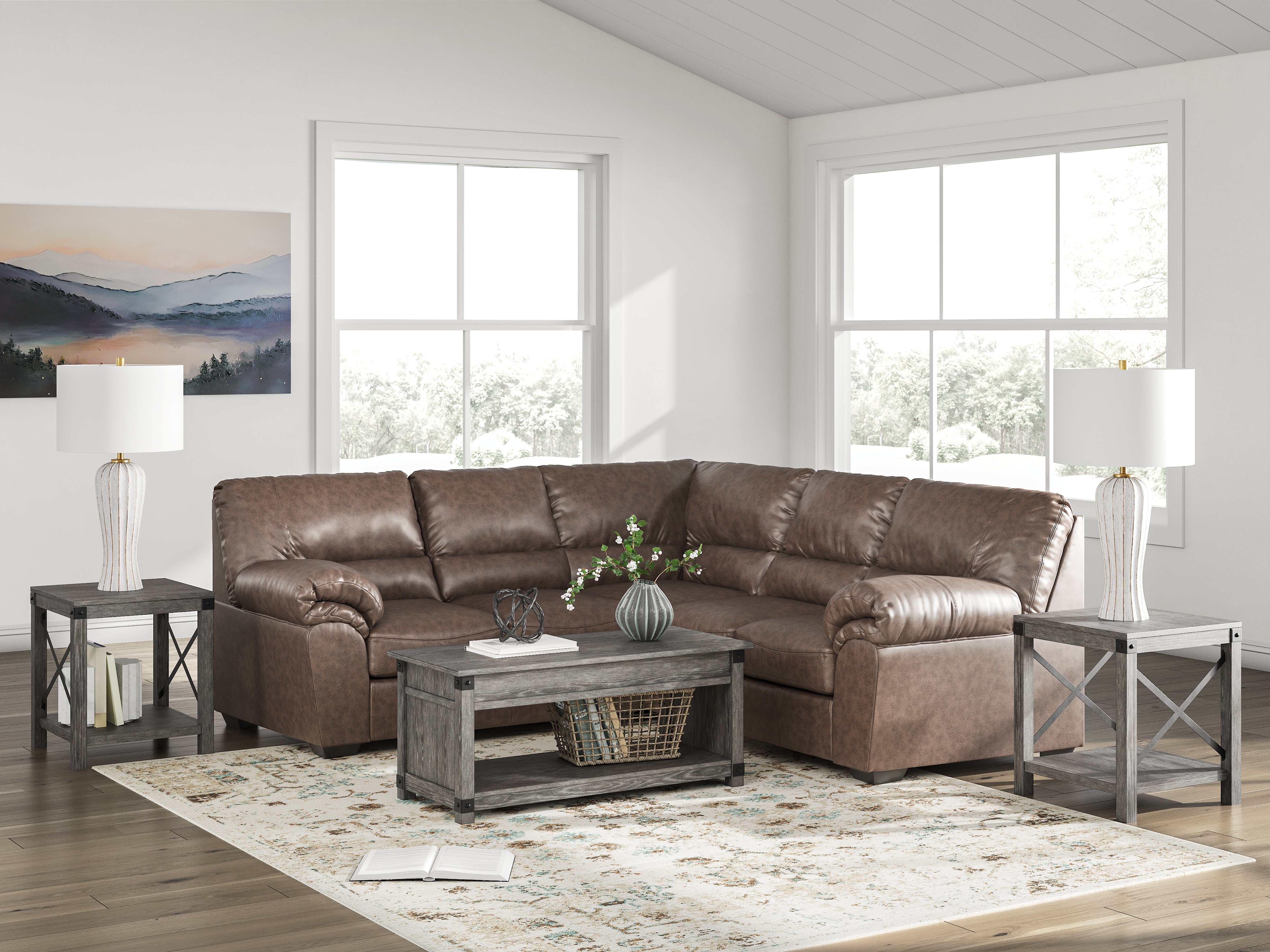 A2Z Furniture - Ashley Furniture - WillowBend Sectional - RAF 2-Piece Sectional / Umber - PC27705S1
