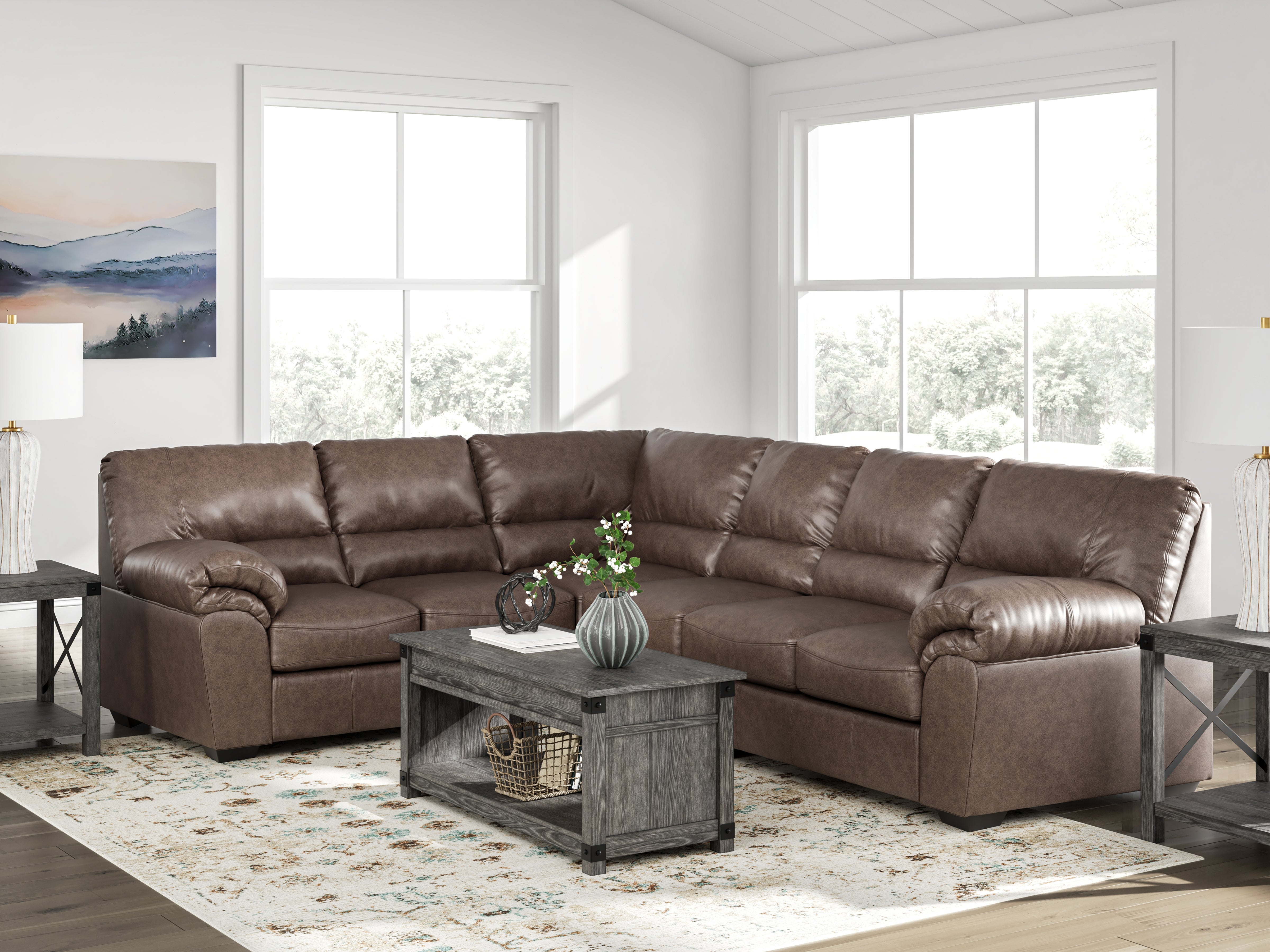 A2Z Furniture - Ashley Furniture - WillowBend Sectional - LAF 3-Piece Sectional / Umber - PC27705S4