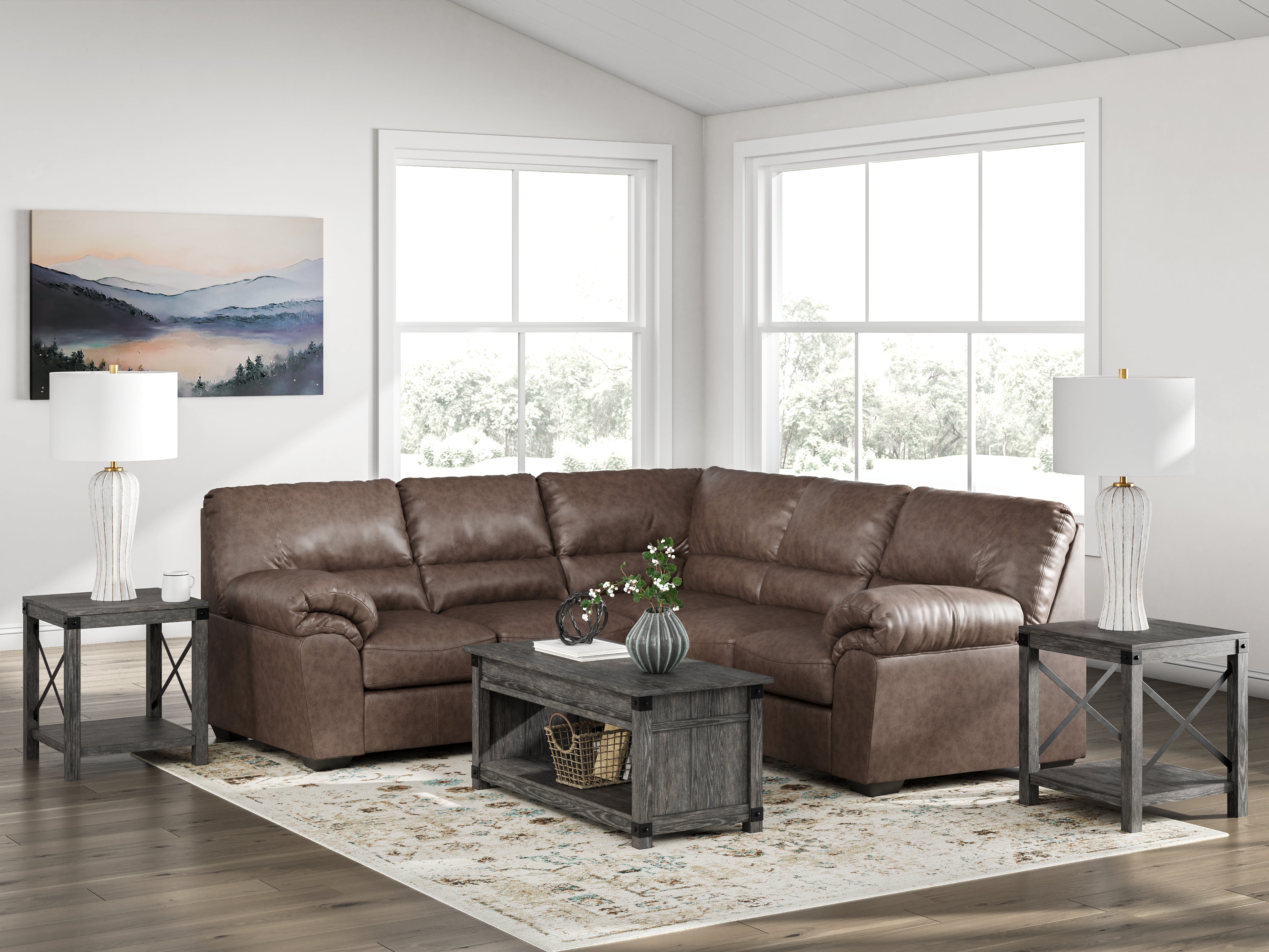 A2Z Furniture - Ashley Furniture - WillowBend Sectional - LAF 2-Piece Sectional / Umber - PC27705S2