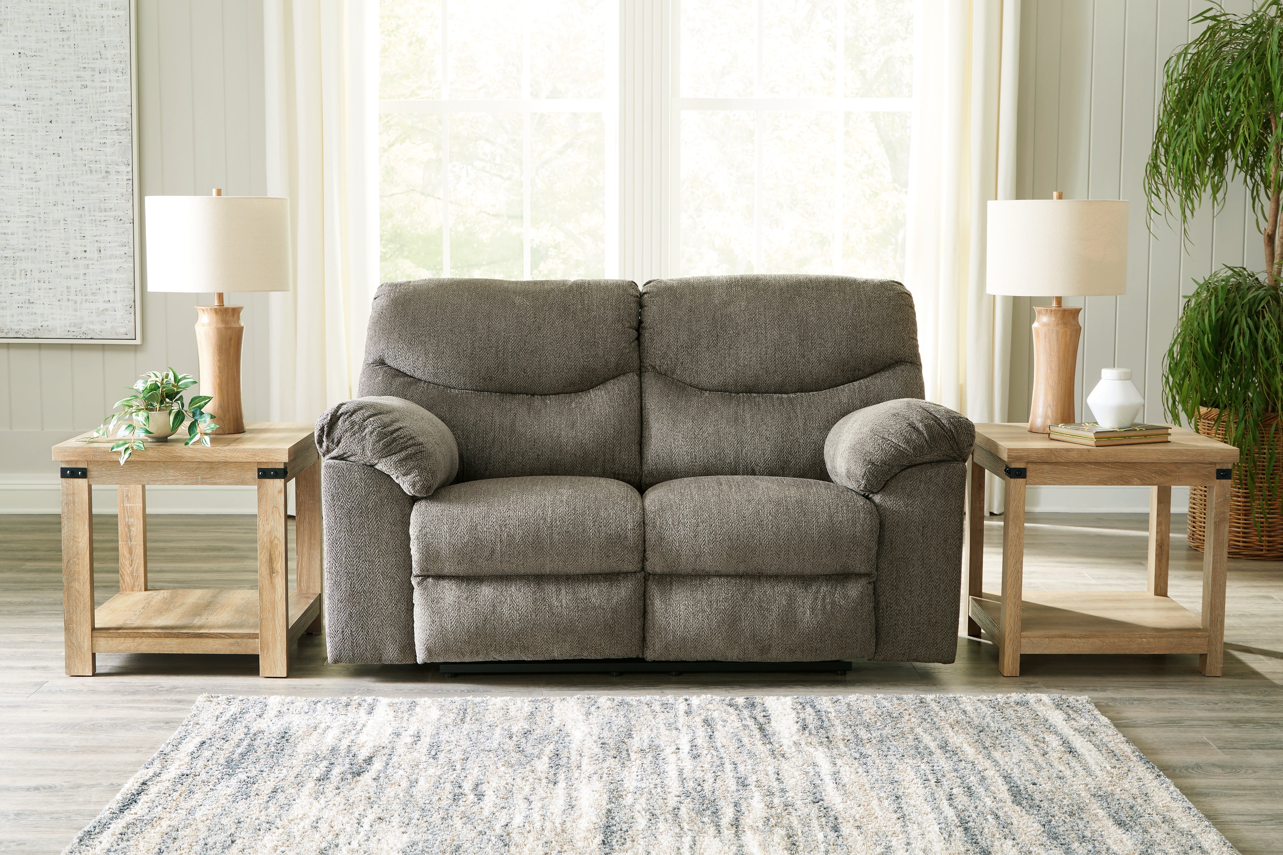 A2Z Furniture - Ashley Furniture - Alphons Living Room - Reclining Loveseat / Putty - 2820186