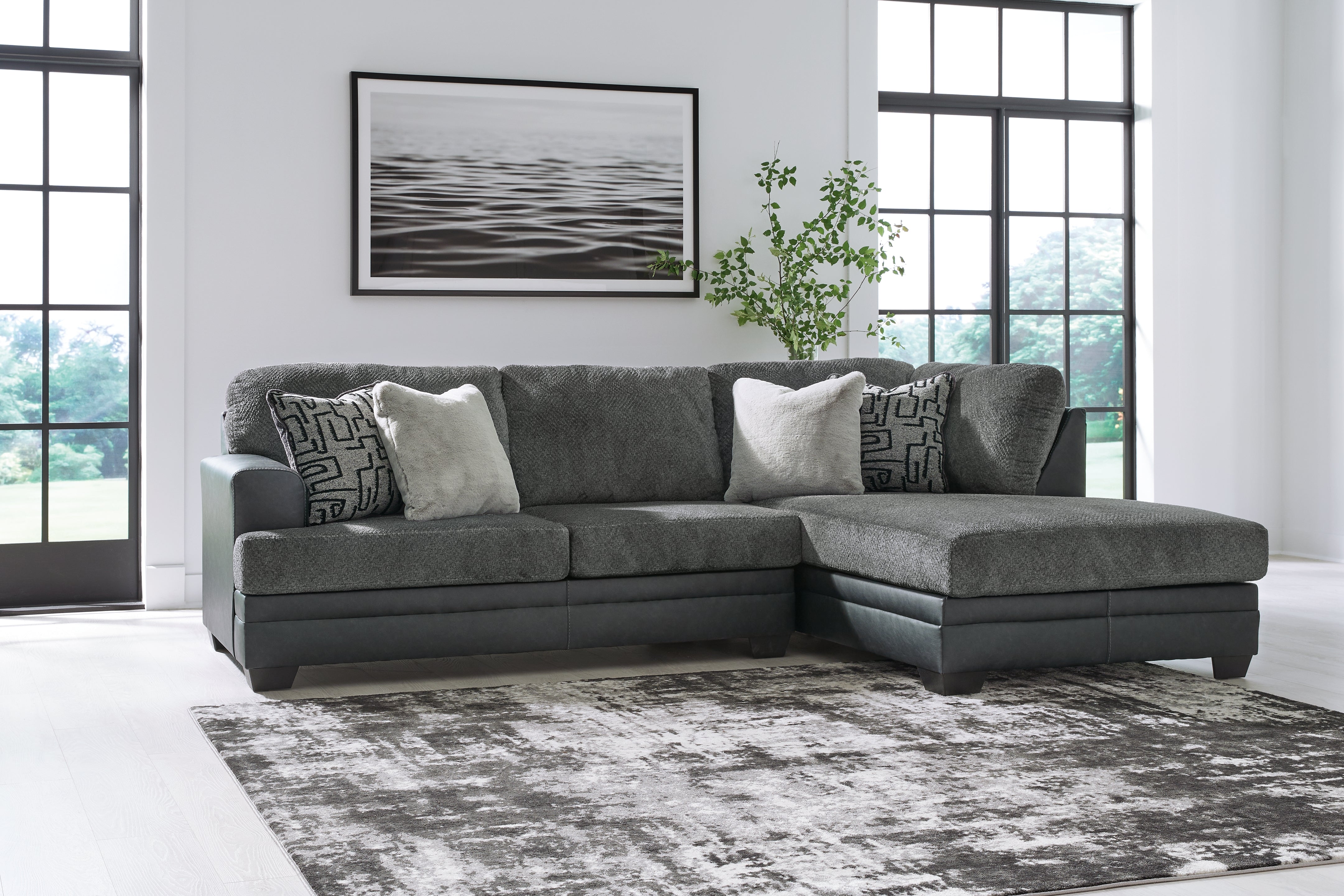 A2Z Furniture - Ashley Furniture - Brixley Pier Sectional - LAF 2-Piece Sectional with Chaise / Graphite - 29906S2